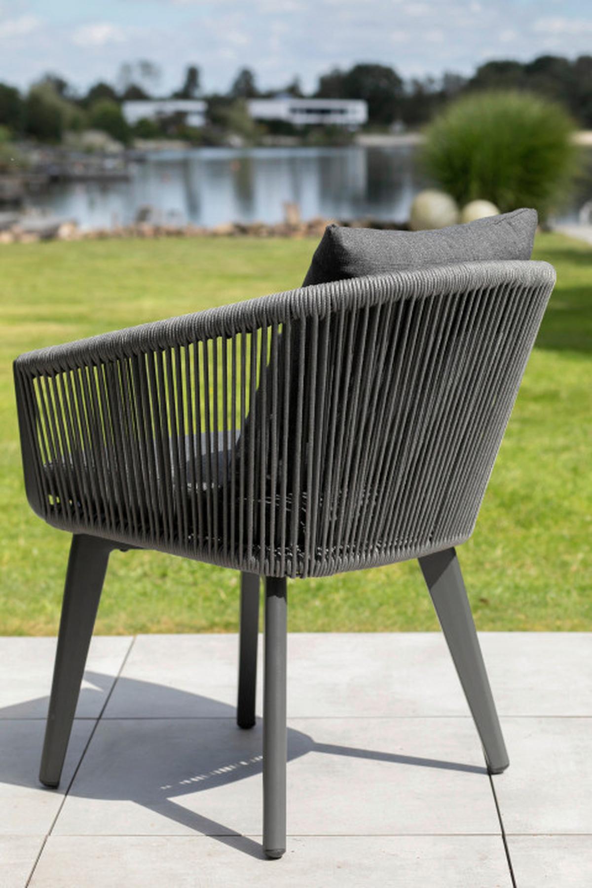 Gartensessel Brescia Diningsessel Rope 7 Mm - Grau, Basics, Kunststoff/Textil (58/78/63cm)