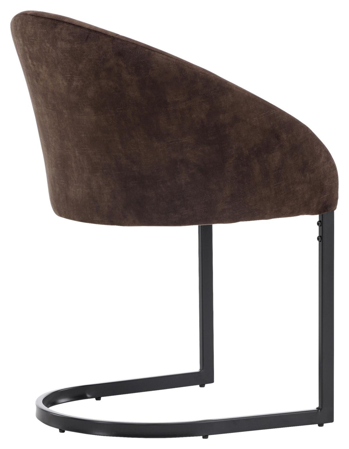 Stuhl-Set Evening - Dunkelbraun/Schwarz, Design, Textil/Metall (56/82/65cm) - Livetastic