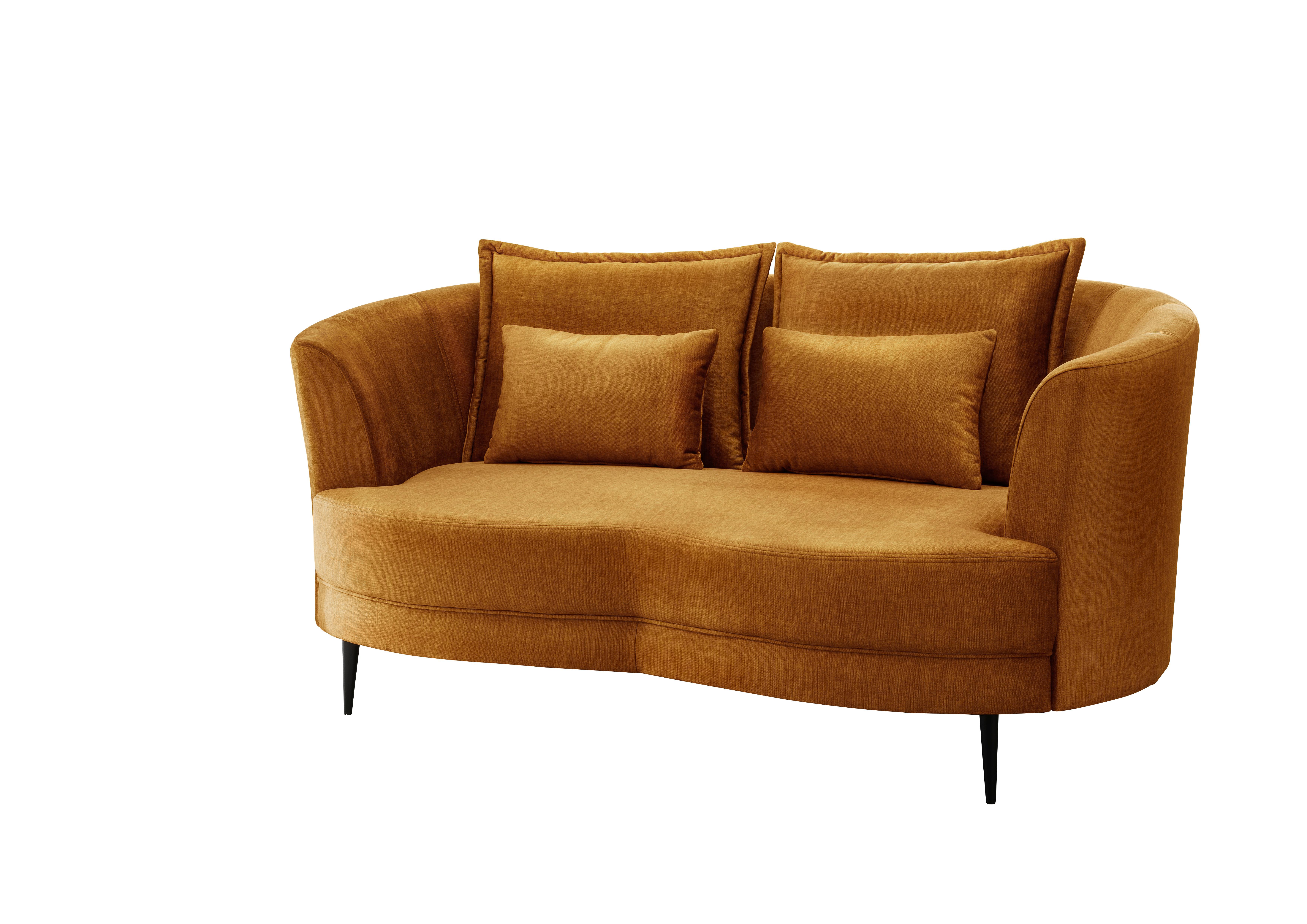 2-Sitzer-Sofa Gelb Velours, Rücken Echt B: 179 cm - Gelb/Schwarz, MODERN, Textil (179/85/101cm) - Livetastic