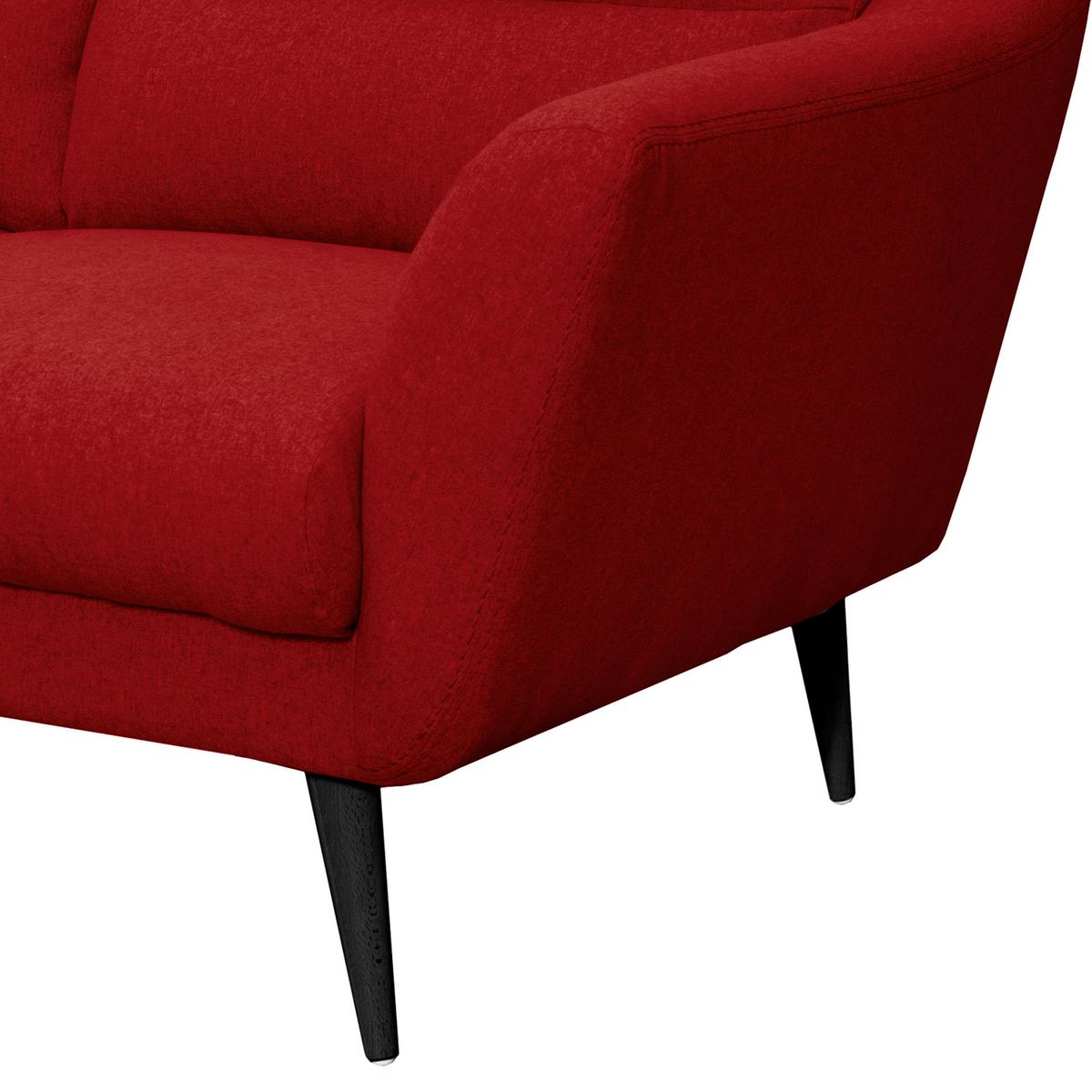 3-Sitzer-Sofa Tromso Rot B: 209 cm - Rot/Schwarz, Design, Textil (209/87/88cm) - Livetastic