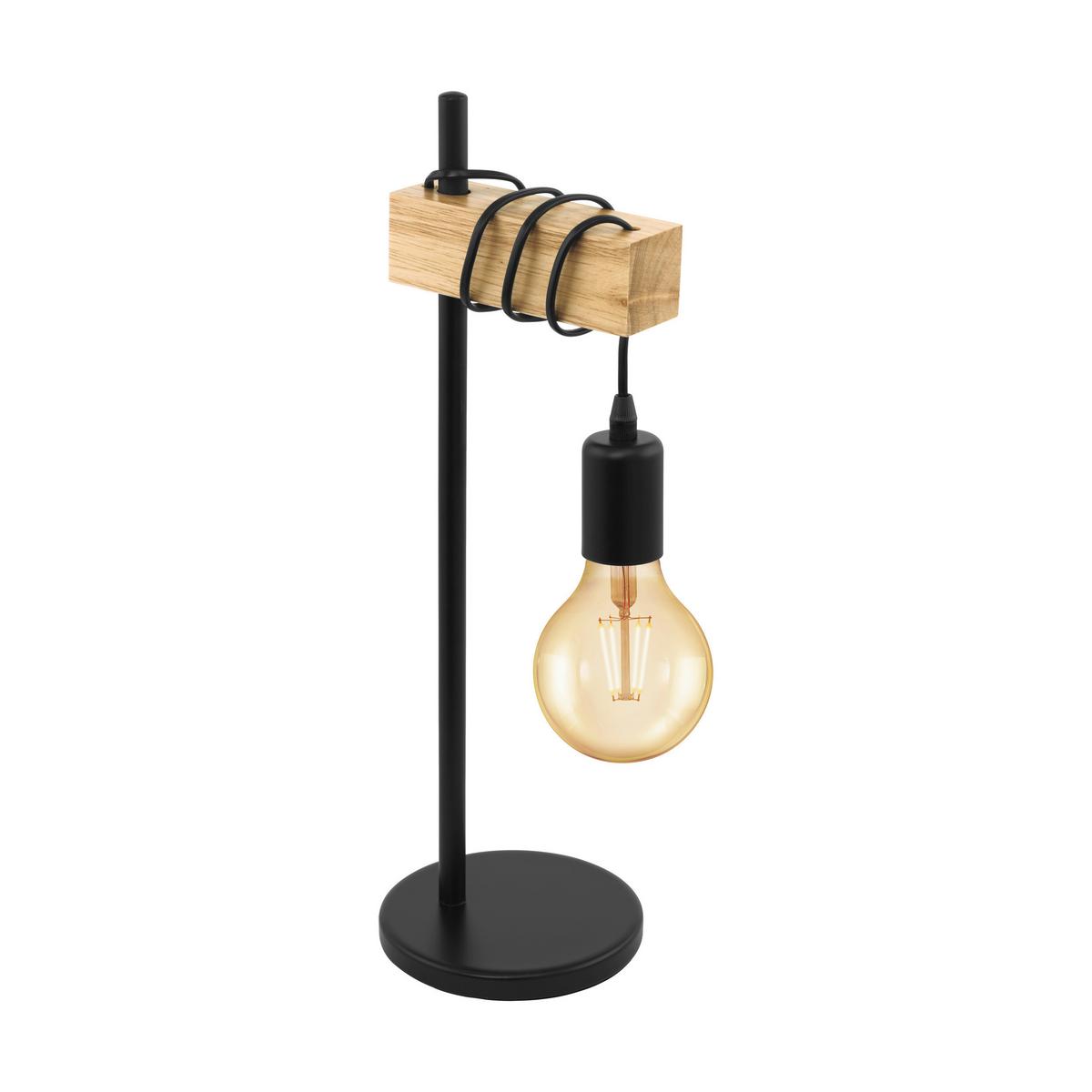 STOLNÍ LAMPA TOWNSHEND - černá/hnědá, Konvenční, kov/dřevo (15,5/50cm) - Eglo