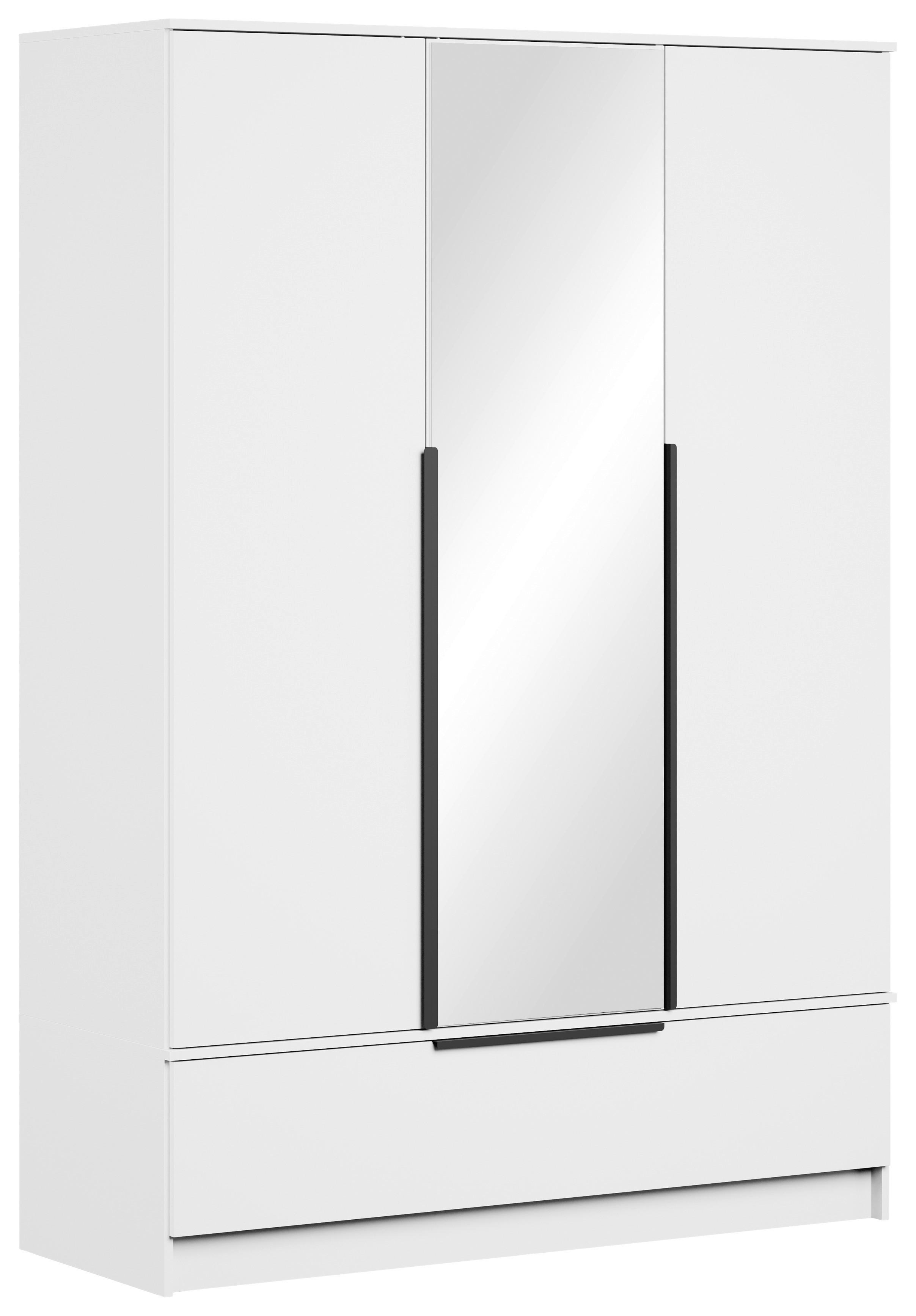 Kleiderschrank SPIRIT weiß 134,5 cm - Weiß, KONVENTIONELL, Holzwerkstoff (134,5/192,9/51cm) - P & B