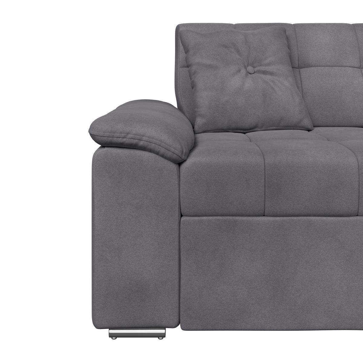 Ecksofa Bali grau, 257x167 cm - Grau, Trend, Textil (257/167cm) - Livetastic