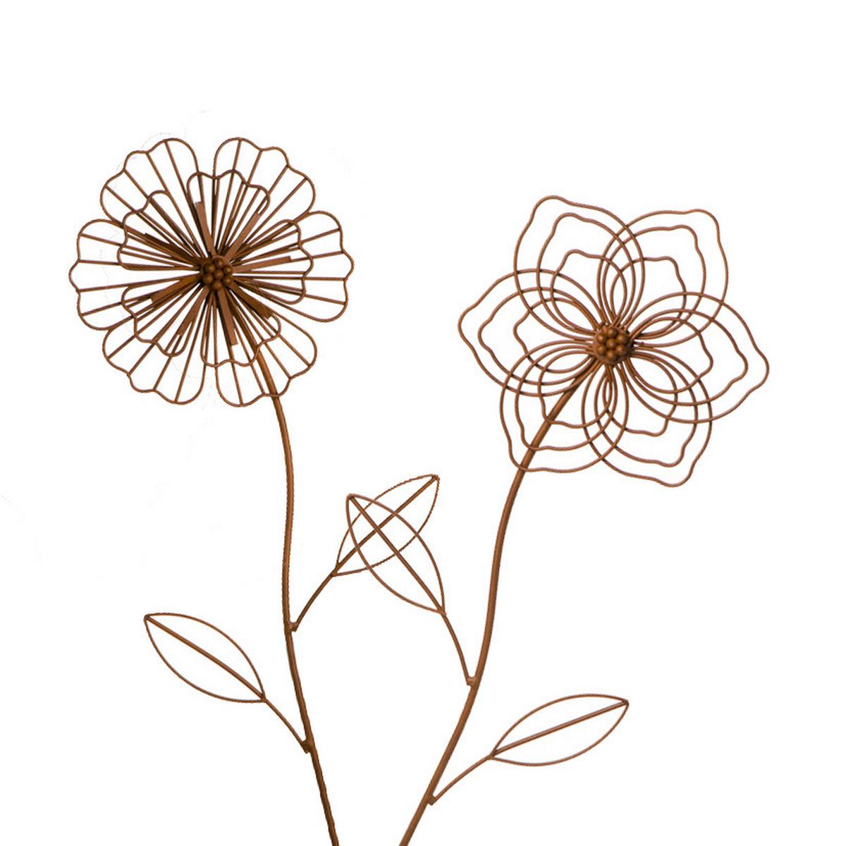 Gartenstecker Blume DxH: 20x110 cm Metall - Rostfarben, Basics, Metall (20/110cm)