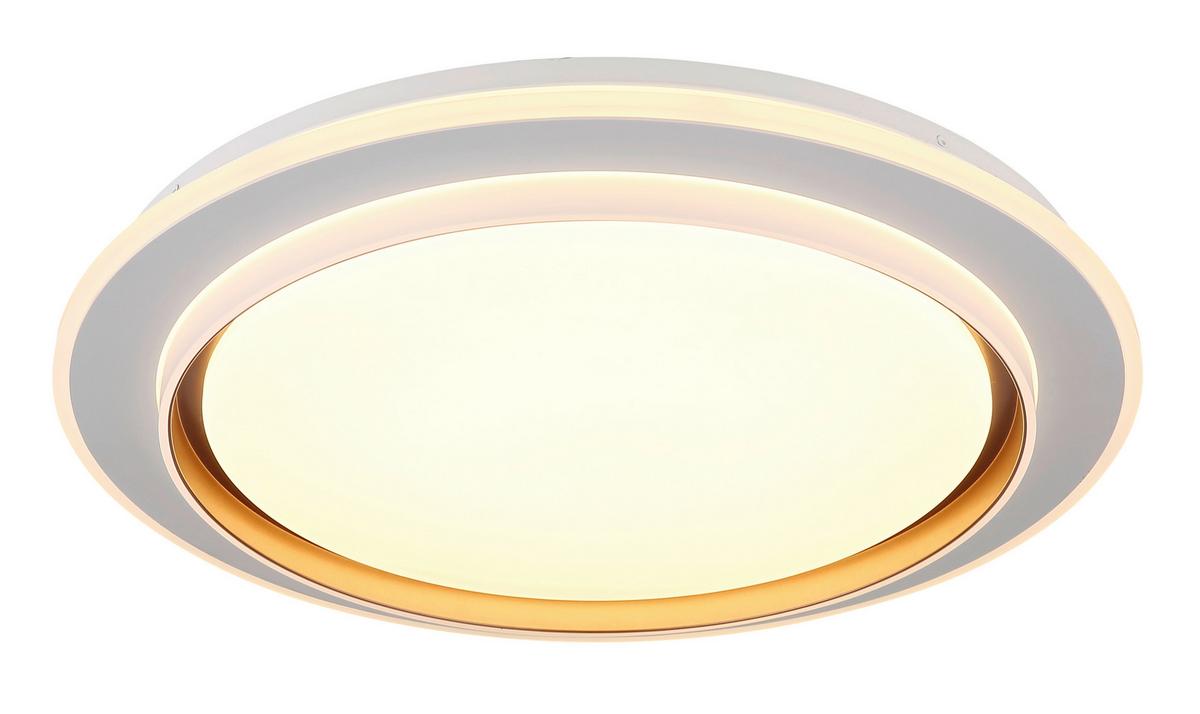 LED-Deckenleuchte 48044  Janice - Opal/Weiß, Design, Kunststoff/Metall (49/7cm) - Globo