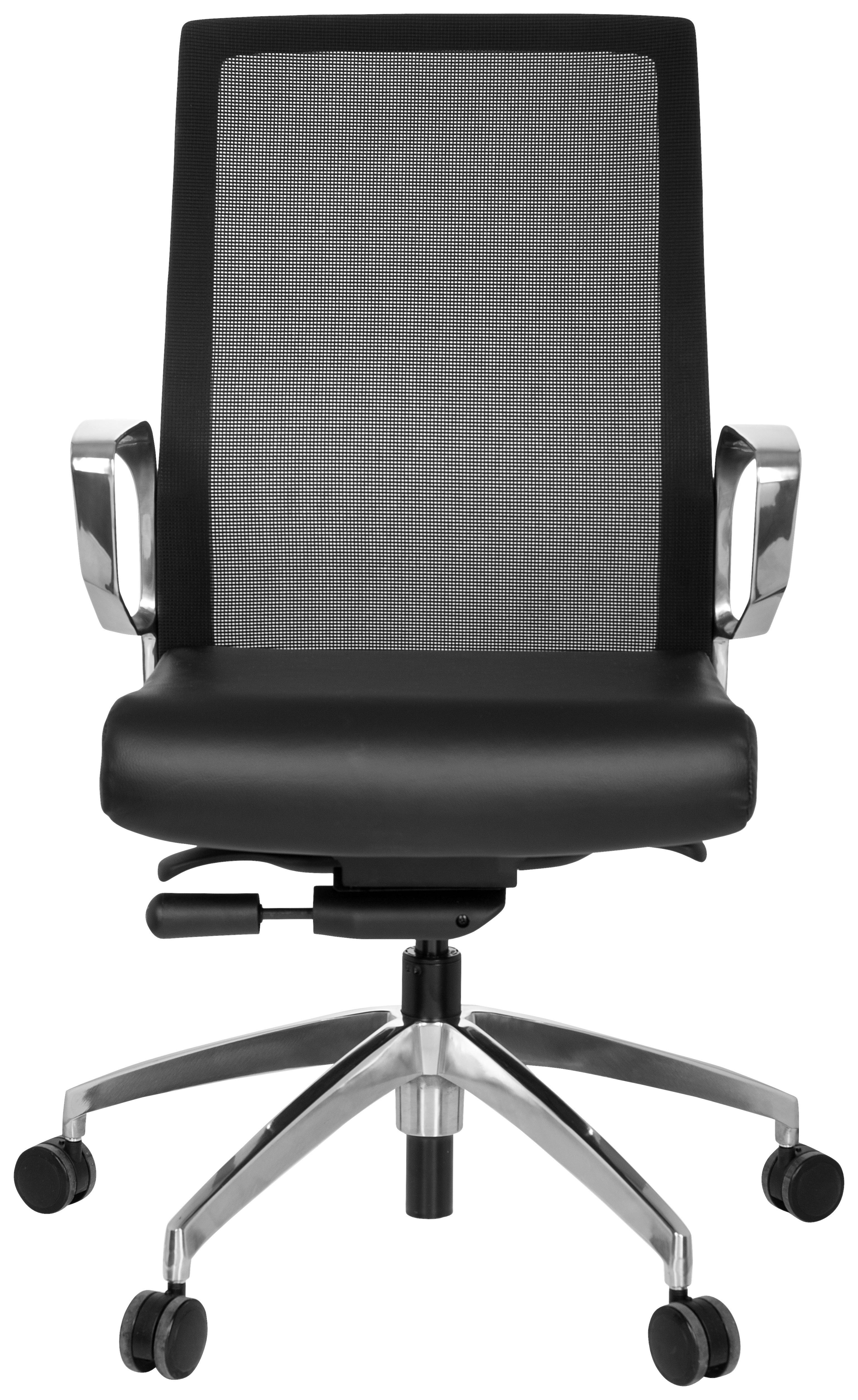 Drehstuhl Provider Net Schwarz - Schwarz, MODERN, Kunststoff/Textil (57/110/50cm) - MID.YOU