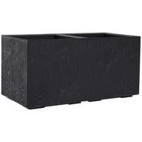BLUMENKASTEN Betonoptik Schwarz B: 80 cm - Schwarz, Basics, Kunststoff (80/40/40cm) - Siena Garden