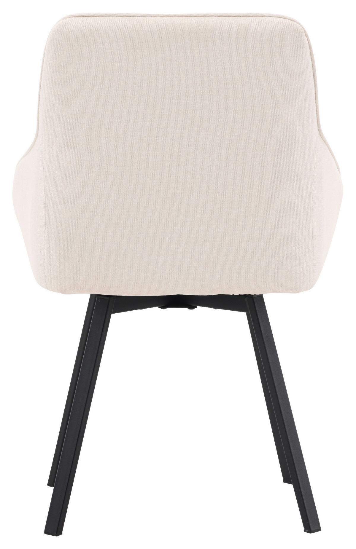 Stuhl-set Rosie Schwarz/beige B: 55 Cm - Beige/Schwarz, Design, Textil/Metall (55/88/60cm) - Livetastic