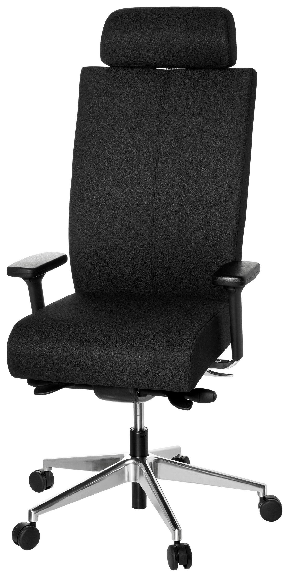 Drehstuhl Pro-Tec Xxl Schwarz - Alufarben/Schwarz, MODERN, Kunststoff/Textil (59/138/49cm) - MID.YOU