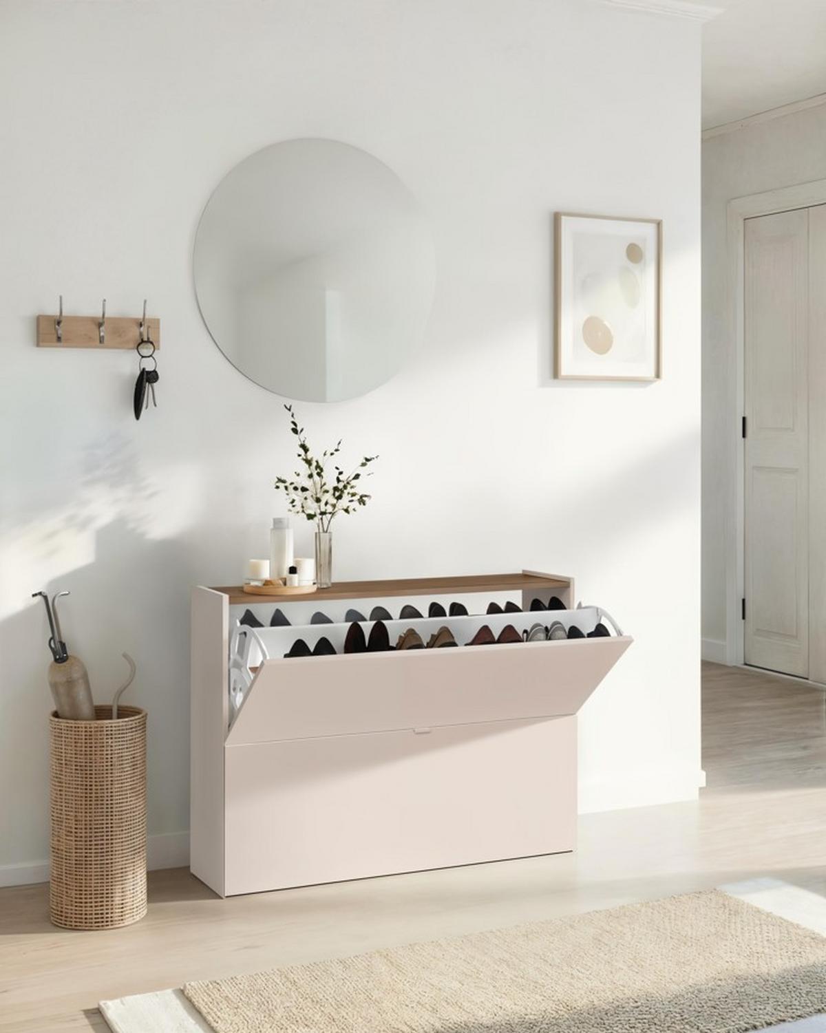 Schuhkipper Rainbow Eichefarben/kaschmir B:104 Cm - Kaschmir/Eichefarben, Design, Holzwerkstoff (104/77/29cm) - MID.YOU