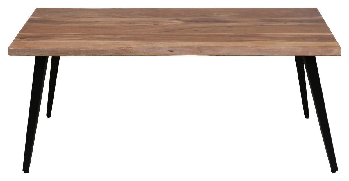 Couchtisch Holz Massiv/Metall Caddy Akazie/Schwarz - Schwarz/Akaziefarben, MODERN, Holz/Metall (110/60/45cm) - MID.YOU