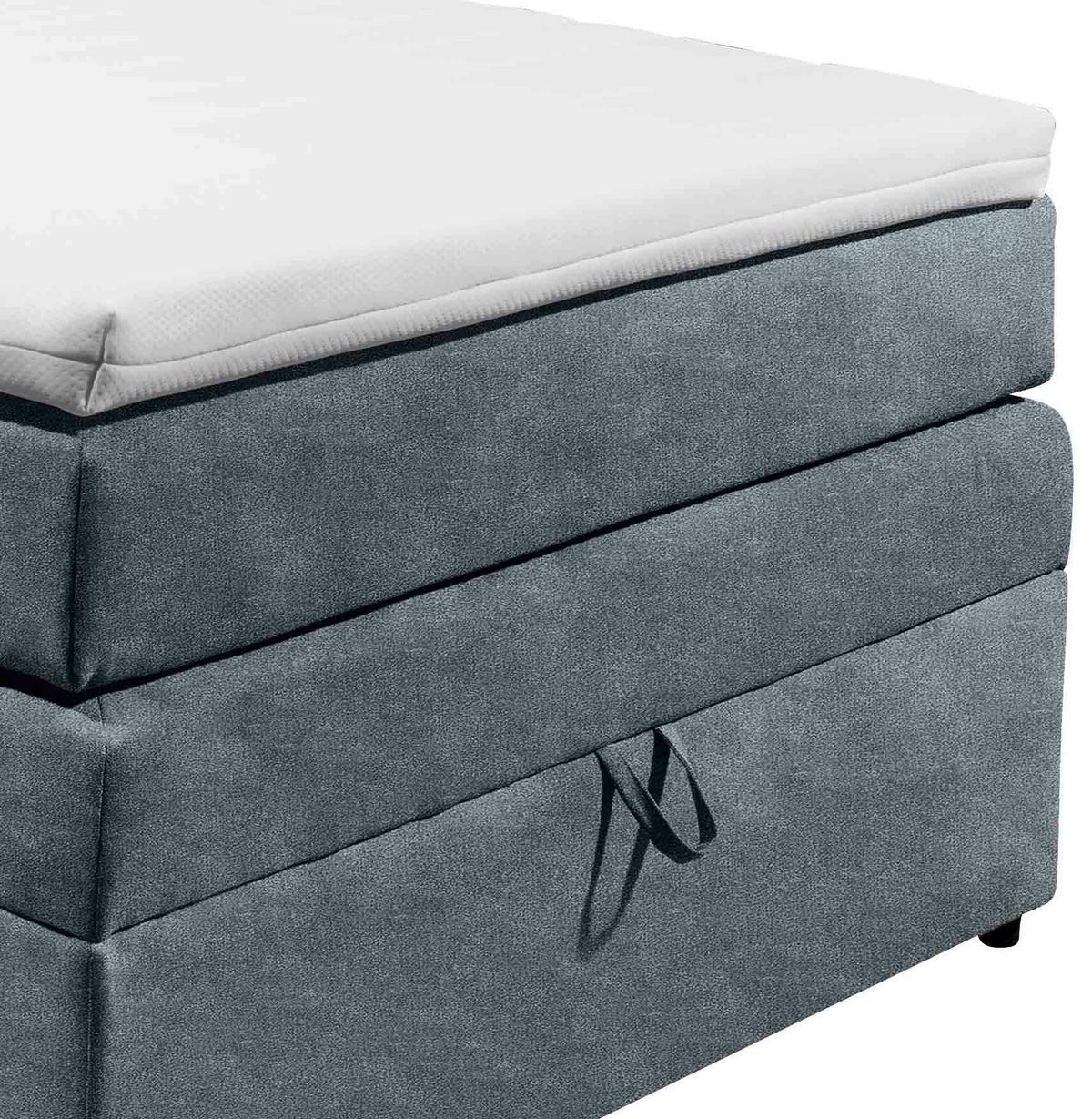Boxspringbett Mit Topper & Bettkasten 120x200 Tacoma 3 - Anthrazit, KONVENTIONELL (120/200cm) - MID.YOU