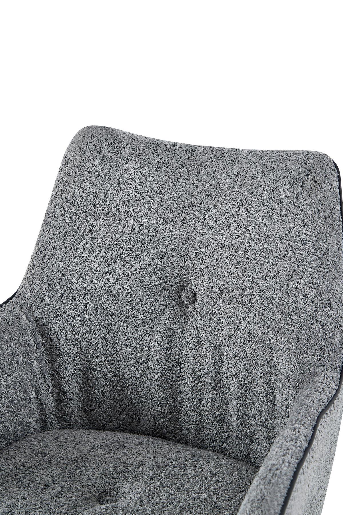 Armlehnstuhl Allie 125 Grau - Grau, Design, Textil/Metall (64/91/61cm) - Kayoom