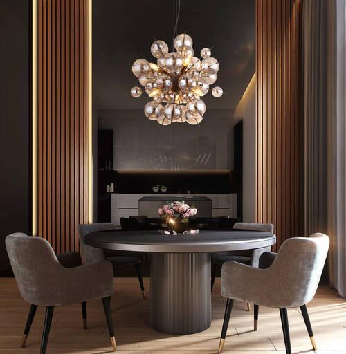 Hängeleuchte 15633hs - Schwarz, Design, Glas/Metall (55/120cm) - Globo