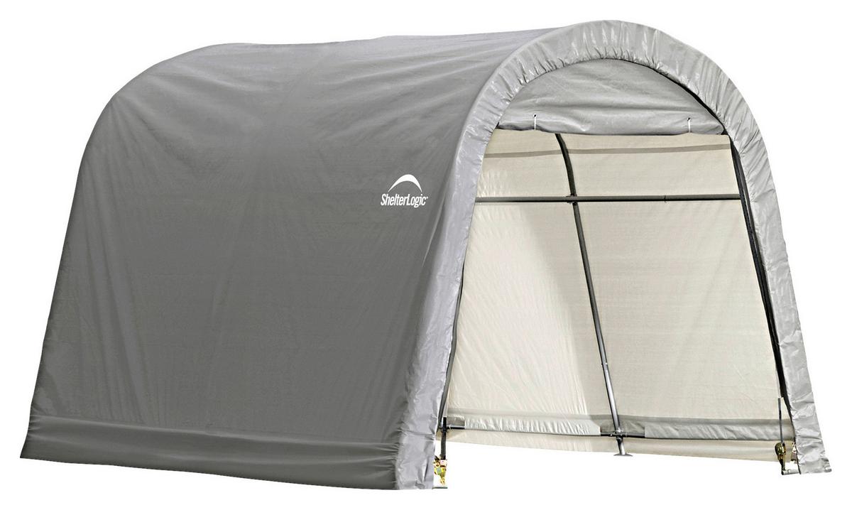 Zeltgarage Shed-In-A-Box 9m² Round Top - Grau, Basics, Kunststoff (300/240/300cm)