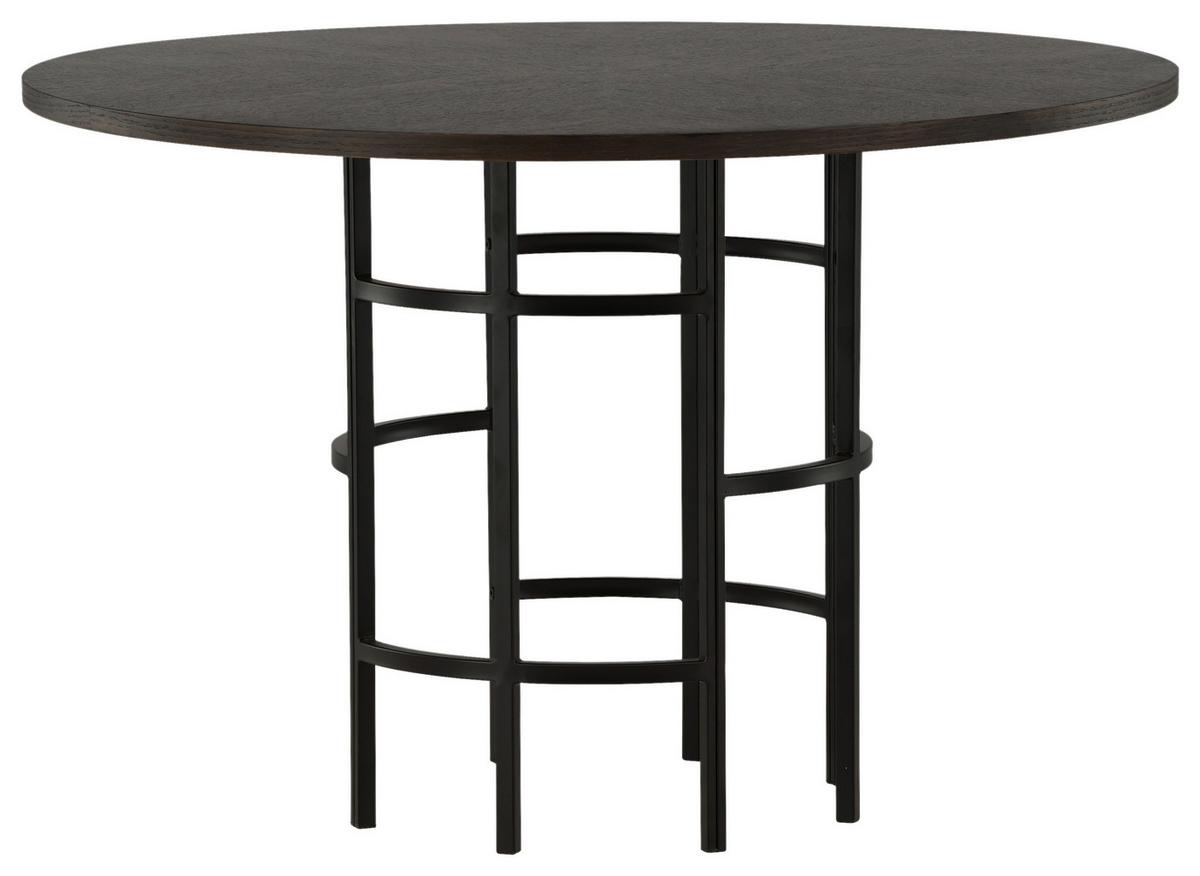 Esstisch Copenhagen - Schwarz/Braun, Design, Holz/Metall (115/115/74cm) - Livetastic