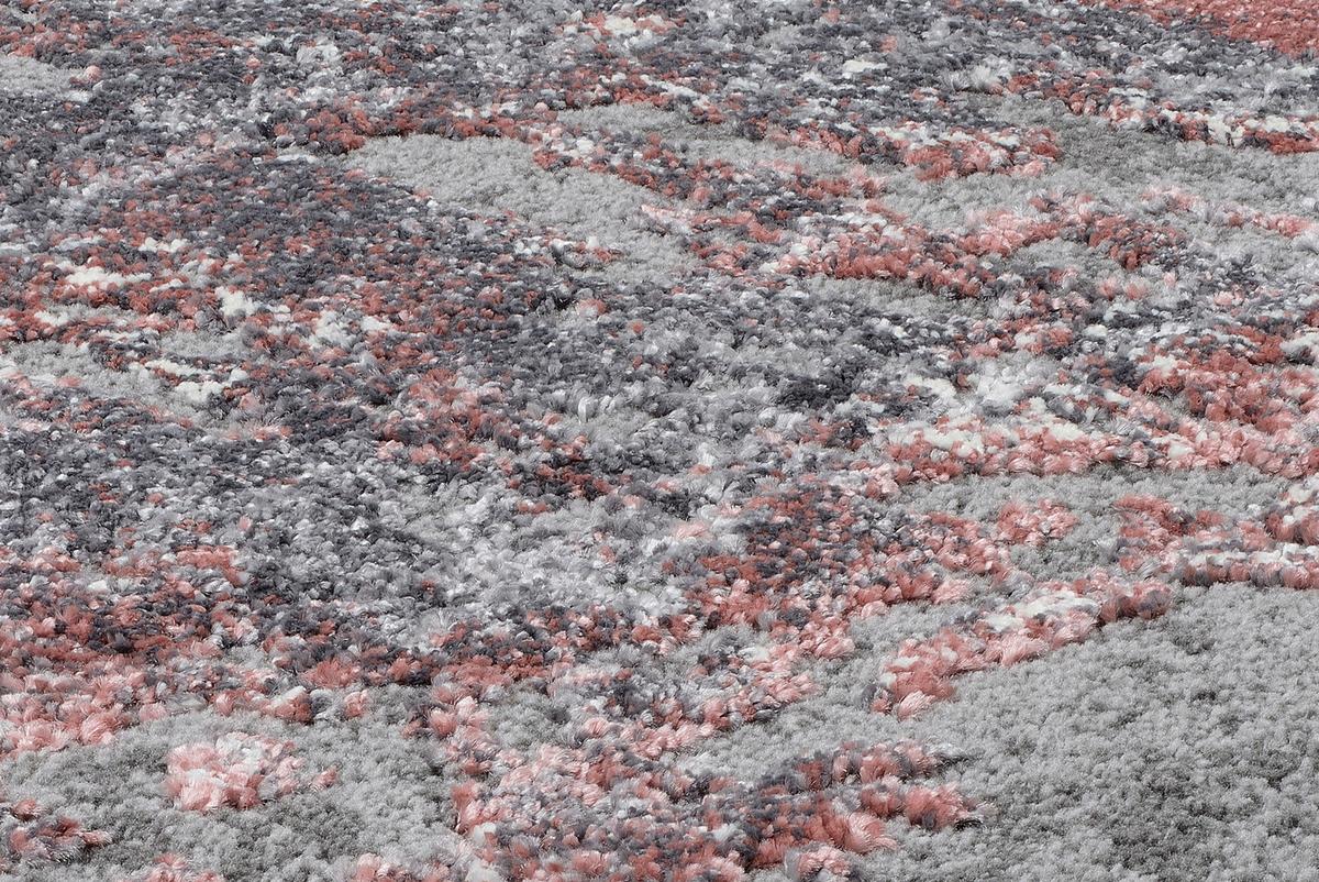 Webteppich Grau/hellrot Timeline Quantum 120x170 Cm - Hellrot/Grau, Design, Textil (120/170cm) - Novel