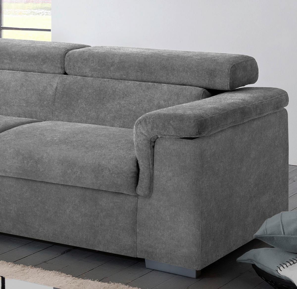 Sedacia súprava MILLA sivá ľavý roh - sivá, Basics, drevo/textil (217/252cm)