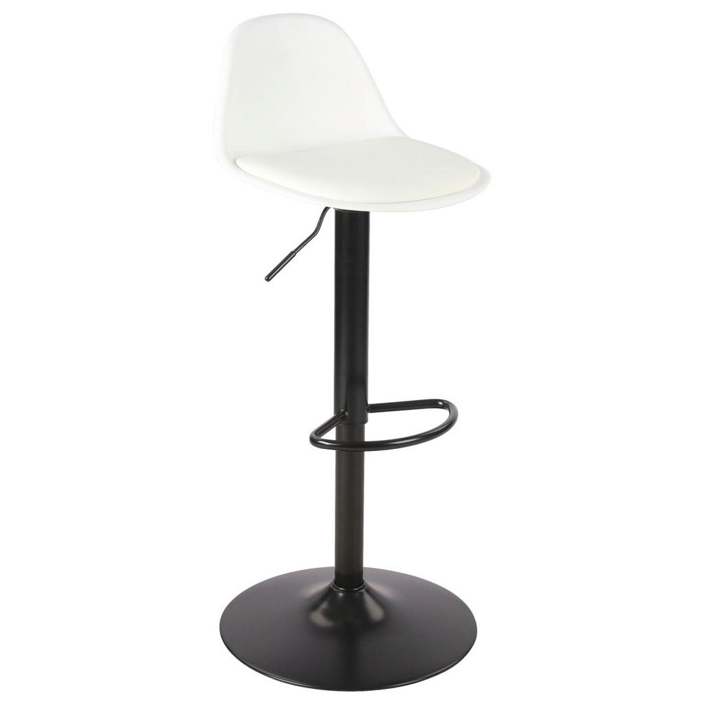 Barhocker höhenverstellbar Conte Lederlook weiß
