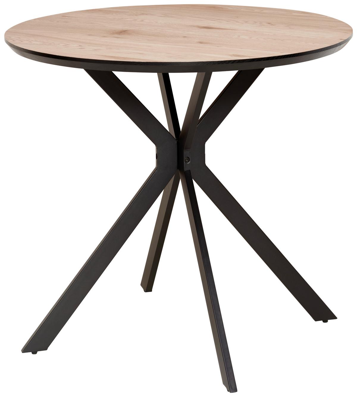 Étkezőasztal Colorado - natúr színű/fekete, Lifestyle, faalapú anyag/fém (100/76/100cm) - Livetastic