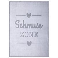 Kuscheldecke Sophia Grau 130x170 Cm Schriftzug - Grau, MODERN, Textil (130/170cm) - Luca Bessoni