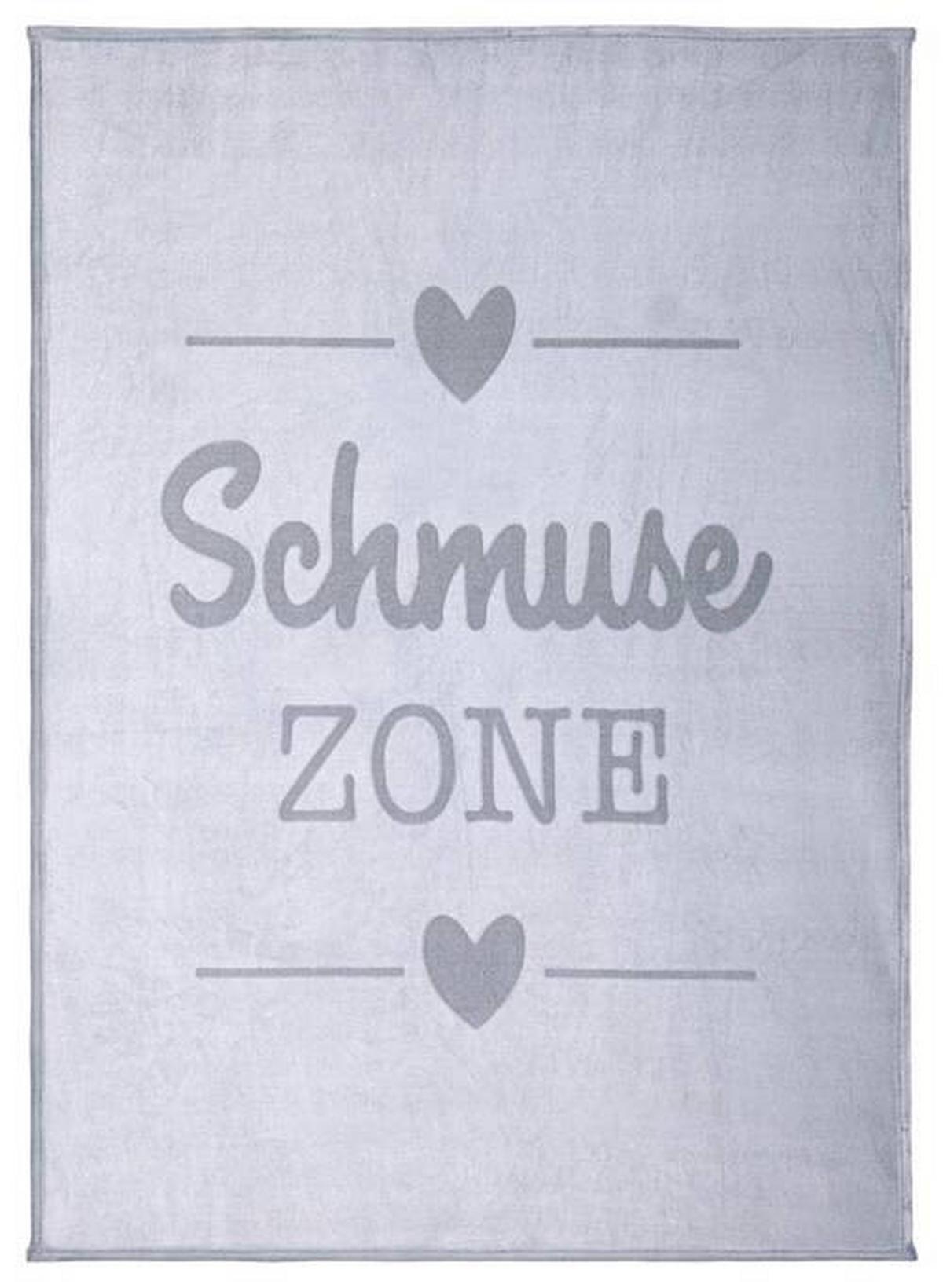 Kuscheldecke Sophia Grau 130x170 Cm Schriftzug - Grau, MODERN, Textil (130/170cm) - Luca Bessoni