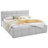 Čalúnená posteľ ASCONA 160x200, svetlosivá - čierna/svetlosivá, Konventionell, textil/plast (160/200cm)