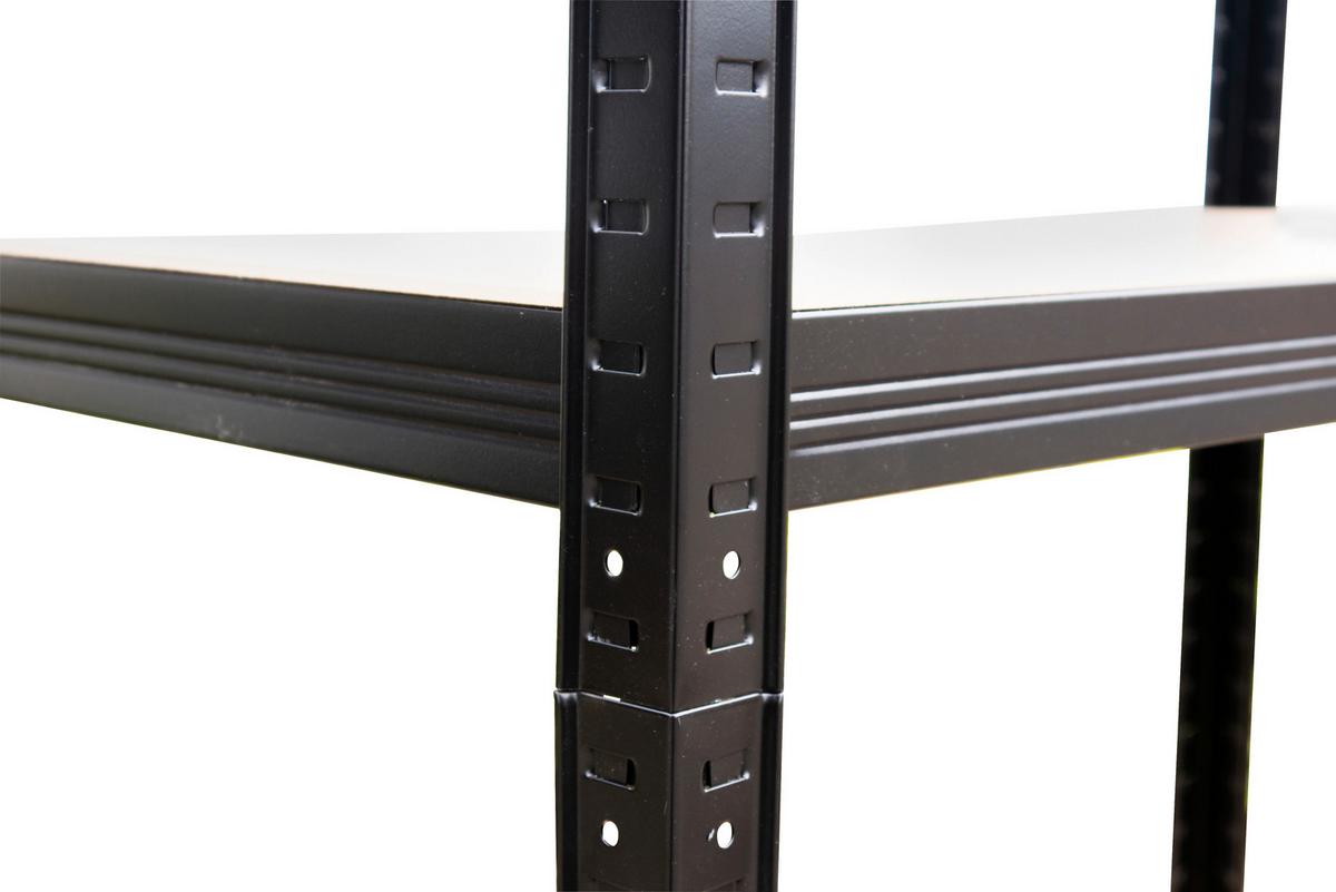 Schwerlastregal Theo -Eck - Schwarz, Trend, Holzwerkstoff/Metall (90/40/180cm) - Homezone