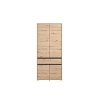 Nyílóajtós Szekrény Corbett 93/210 Cm - fekete/Artisan tölgy, Basics, faalapú anyag (93/210.5/54cm)