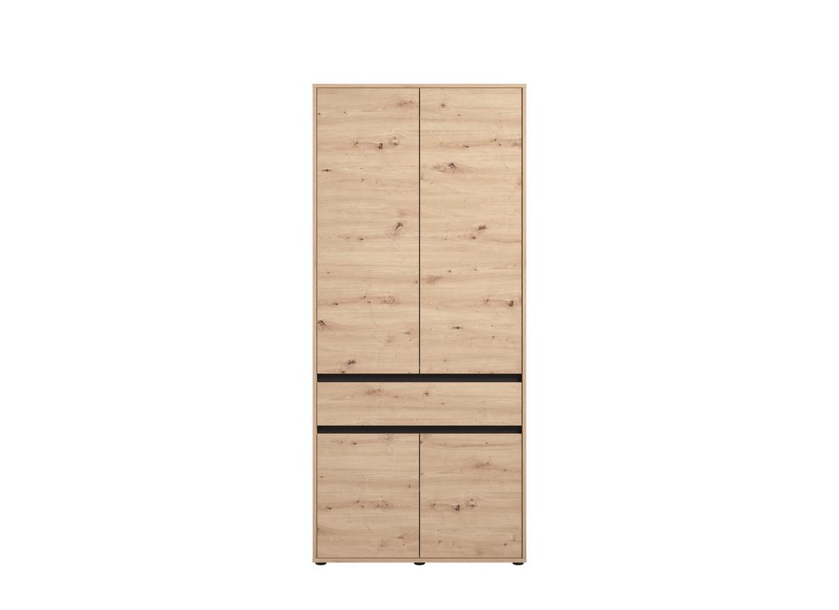 Nyílóajtós Szekrény Corbett 93/210 Cm - fekete/Artisan tölgy, Basics, faalapú anyag (93/210.5/54cm)