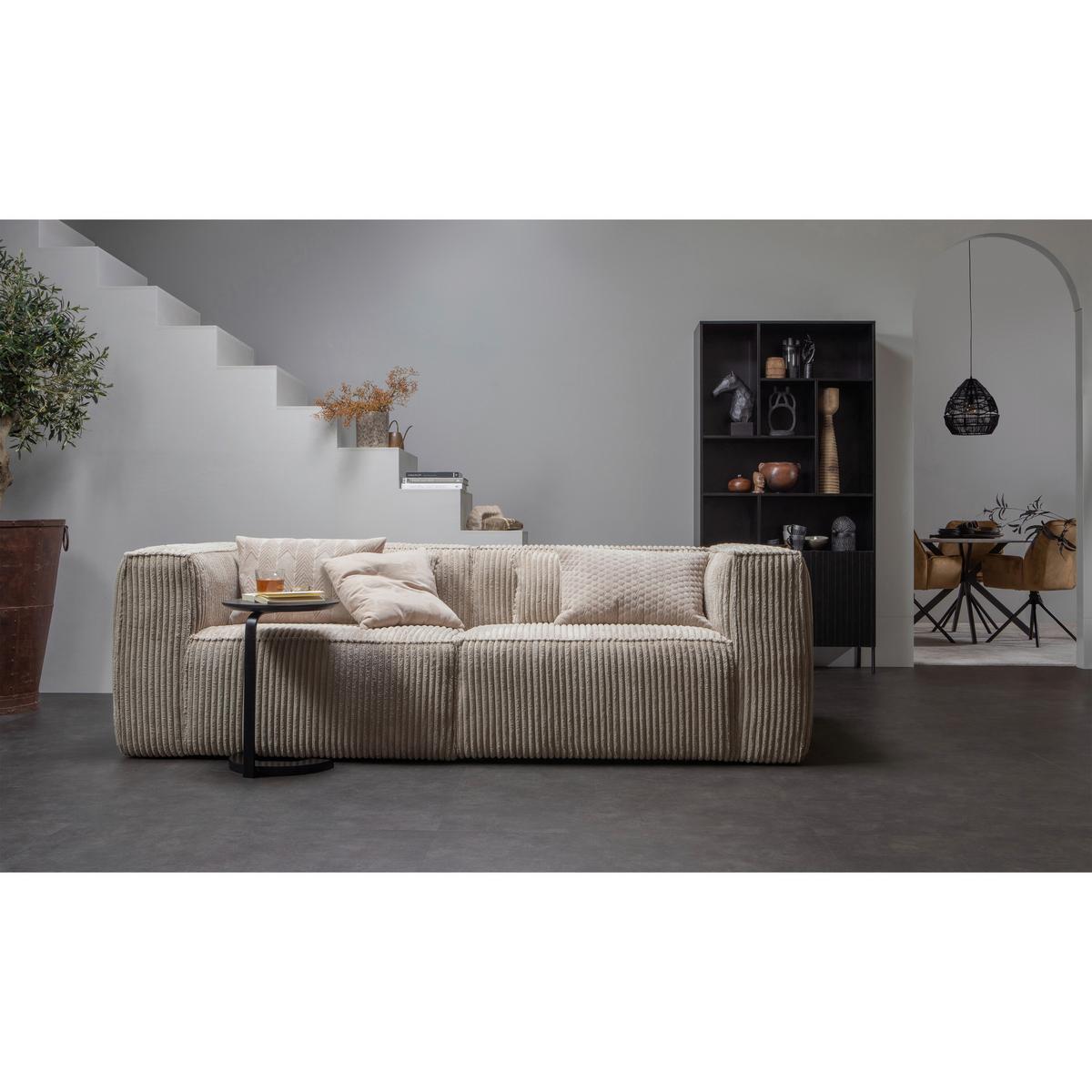 3,5-sitzer Bean Sandfarben B: 242cm - Sandfarben, Design, Textil (242/73/96cm) - Livetastic