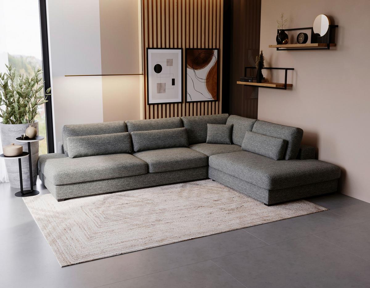 Sven Grau S: 332x244 cm - Schwarz/Grau, Design, Textil (332/244cm) - Livetastic