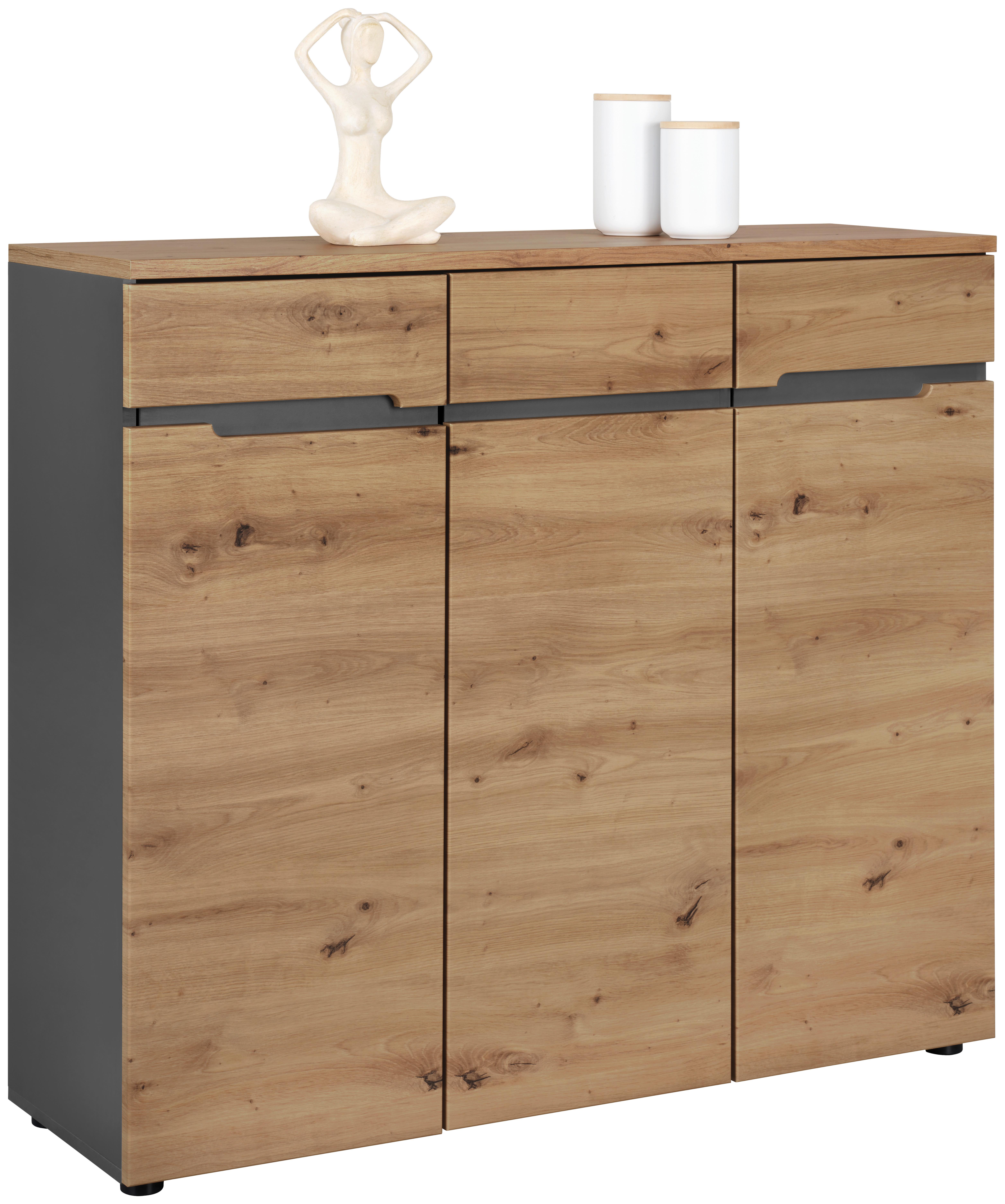 KOMODA MEMPHIS - barvy grafitu/dub artisan, Moderní (120/107/38cm) - Mömax
