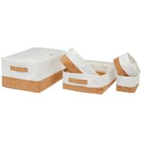 Korbset Timothy - Naturfarben/Weiß, ROMANTIK / LANDHAUS, Holz/Textil - James Wood