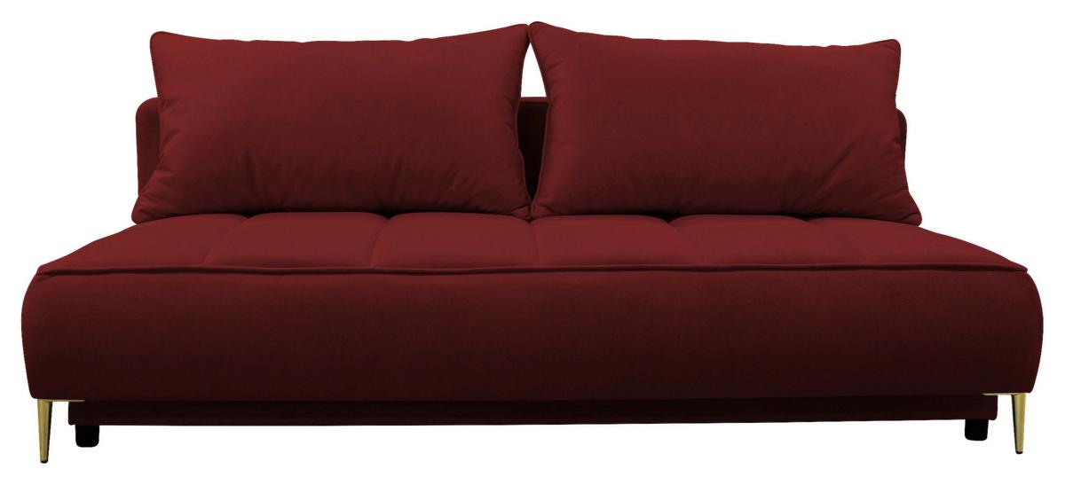 Schlafsofa Zoom Bordeaux B: 200 cm - Bordeaux/Goldfarben, Design, Textil (200/90/97cm) - MID.YOU