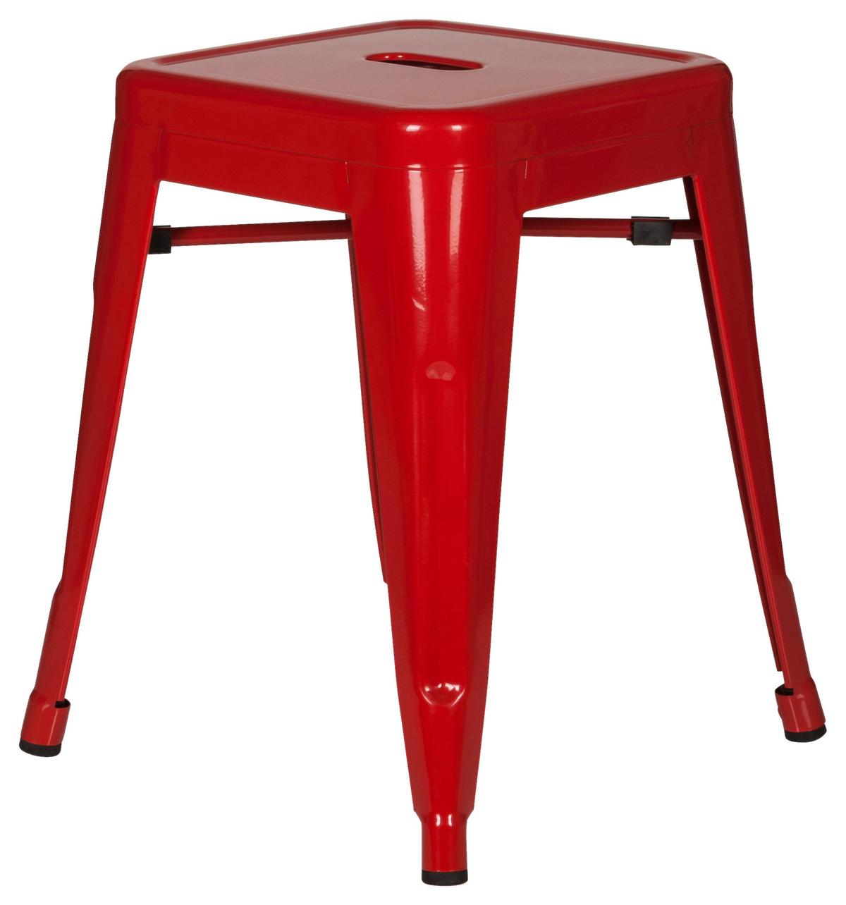 Hocker Vantaggio Stahl Rot H: 46 Cm Stapelbar - Rot, Basics, Metall (39/46/39cm) - MID.YOU
