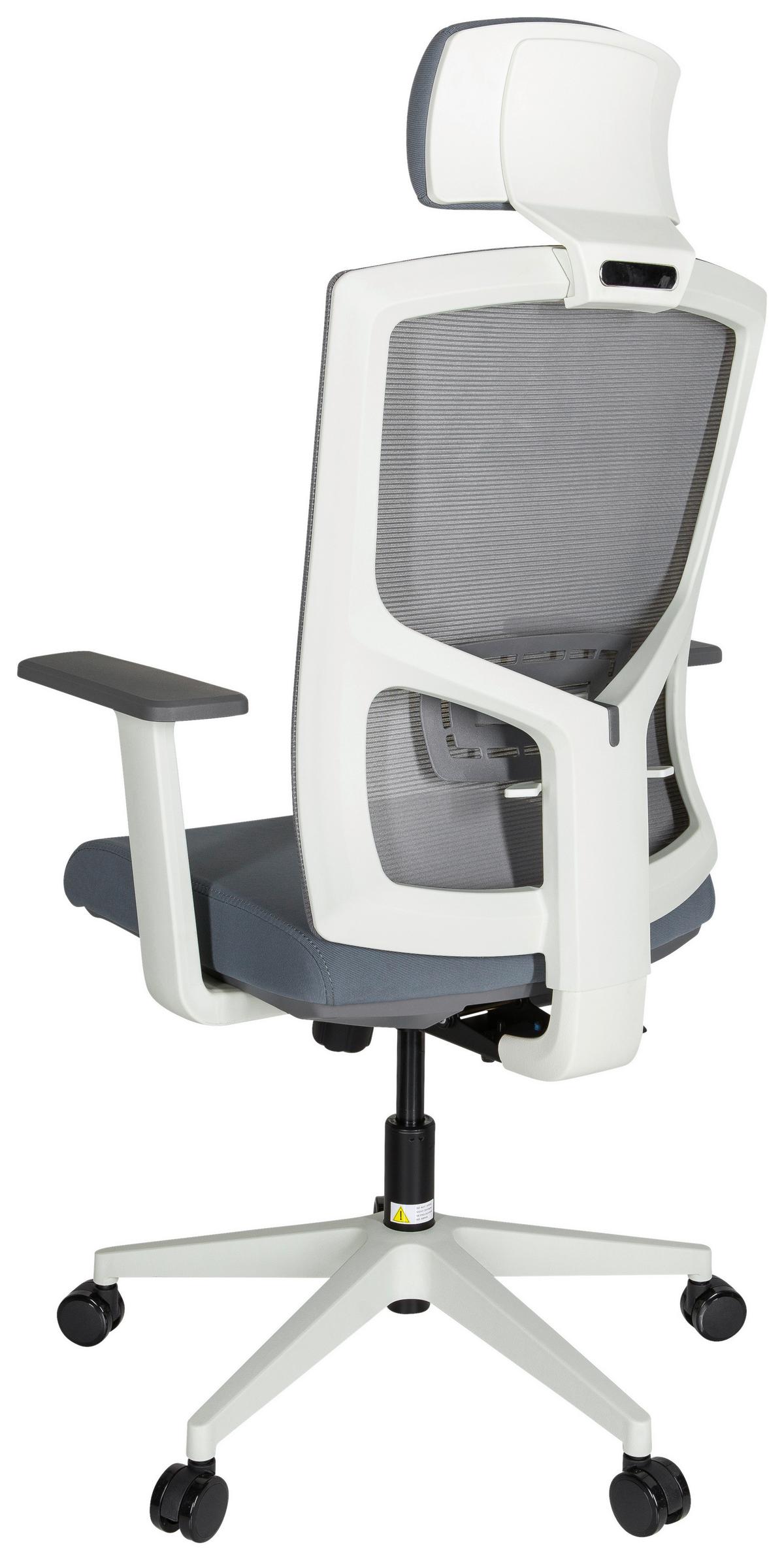 Drehstuhl Captivo Base W Armstützen Grau/Weiß Bis 120kg - Weiß/Grau, MODERN, Kunststoff/Textil (70/135/58cm) - MID.YOU