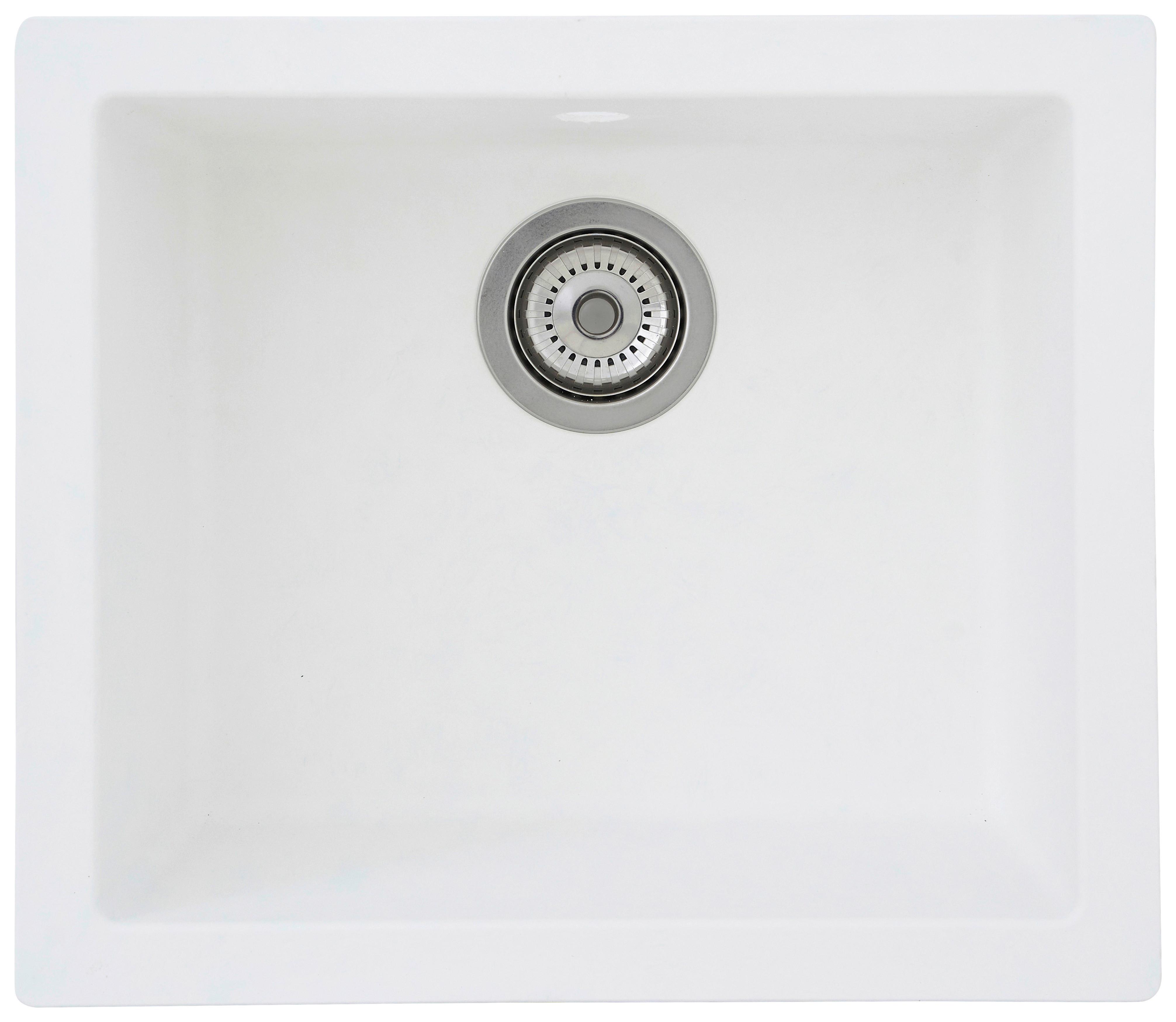 Spüle Respekta Einbauspüle Ohio - Weiß, Trend, Glas/Kunststoff (50/19/44cm) - Respekta