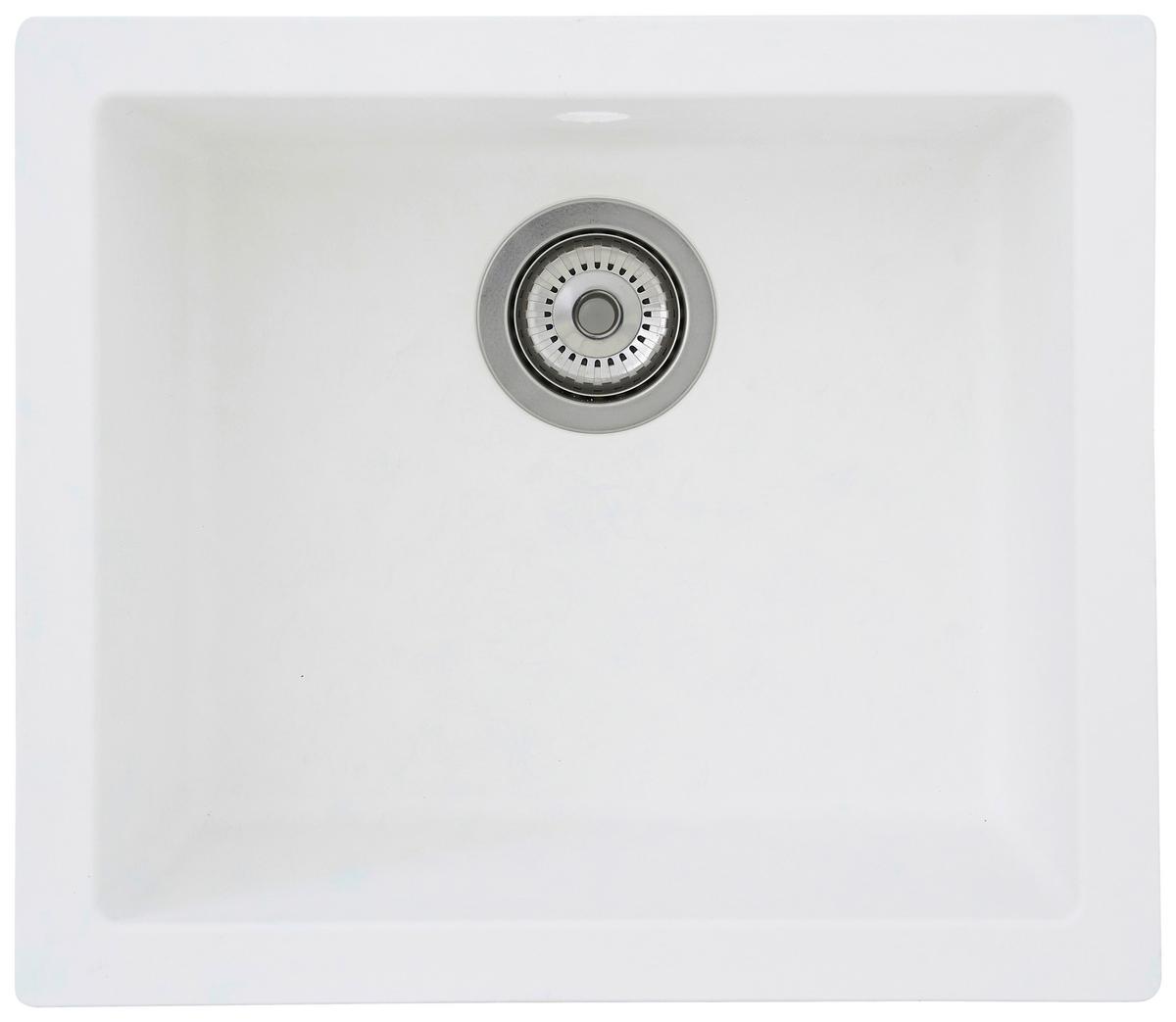 Spüle Respekta Einbauspüle Ohio - Weiß, Trend, Glas/Kunststoff (50/19/44cm) - Respekta