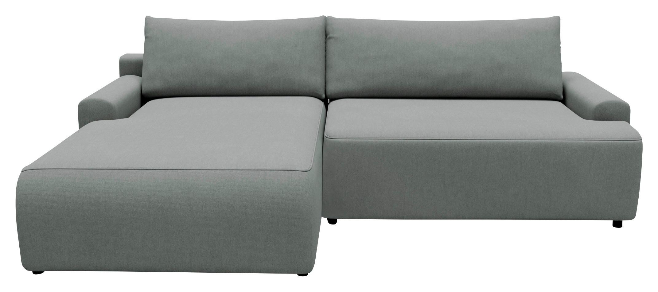 Eckschlafsofa Prag, Grau S: 167x253 cm - Schwarz/Grau, MODERN, Textil (167/253cm) - Trendmanufaktur