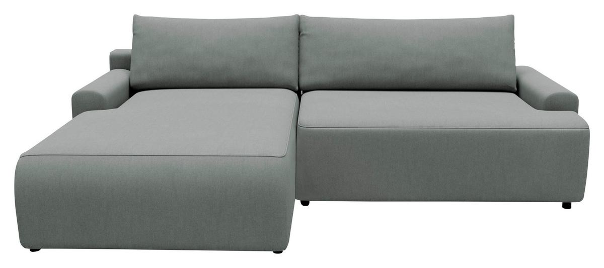 Eckschlafsofa Prag, Grau S: 167x253 cm - Schwarz/Grau, MODERN, Textil (167/253cm) - Trendmanufaktur