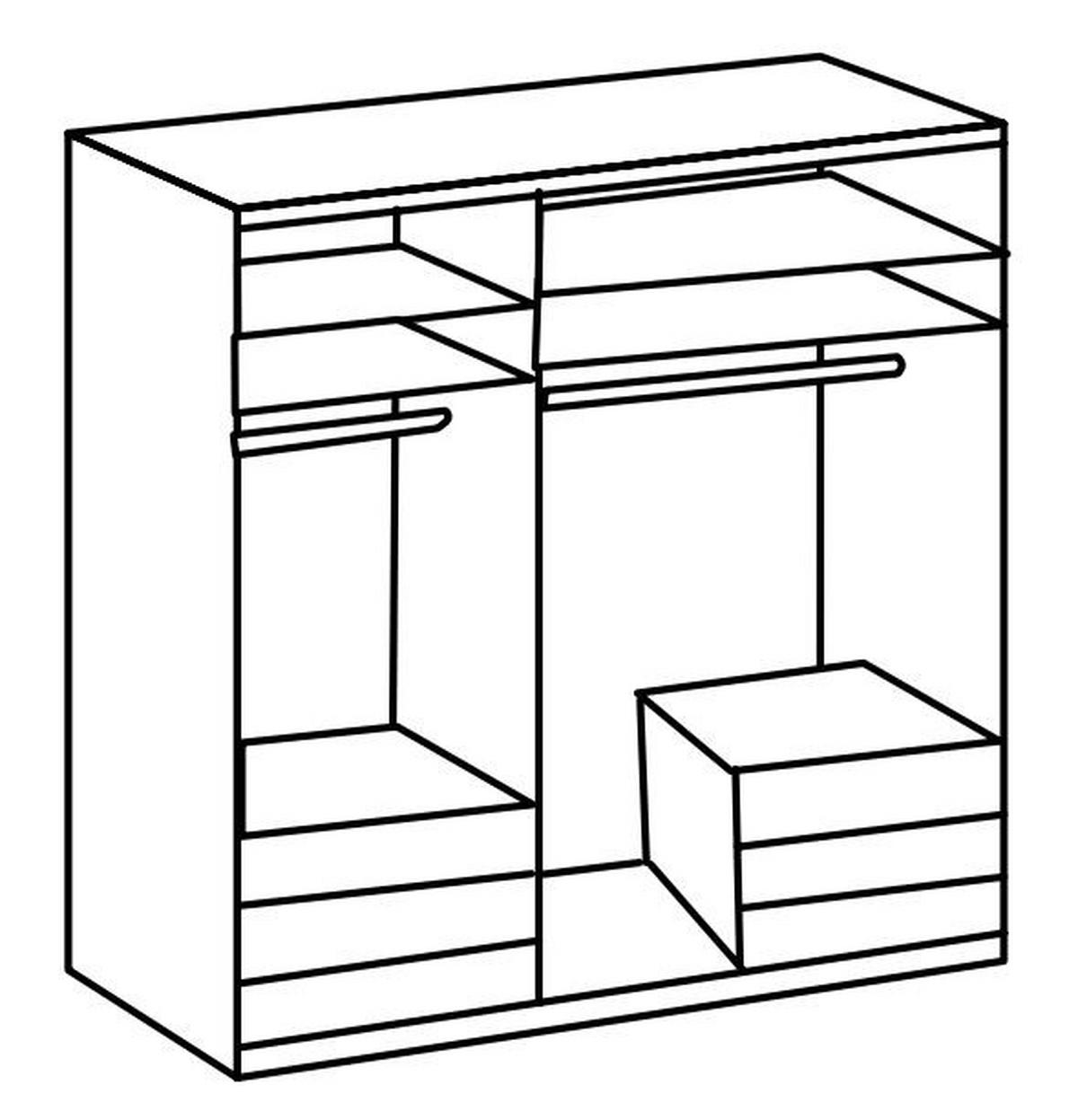 Drehtürenschrank Mit Laden 150 Cm Level, Grau/weiß - Weiß, MODERN, Glas/Holzwerkstoff (150/236/58cm) - MID.YOU