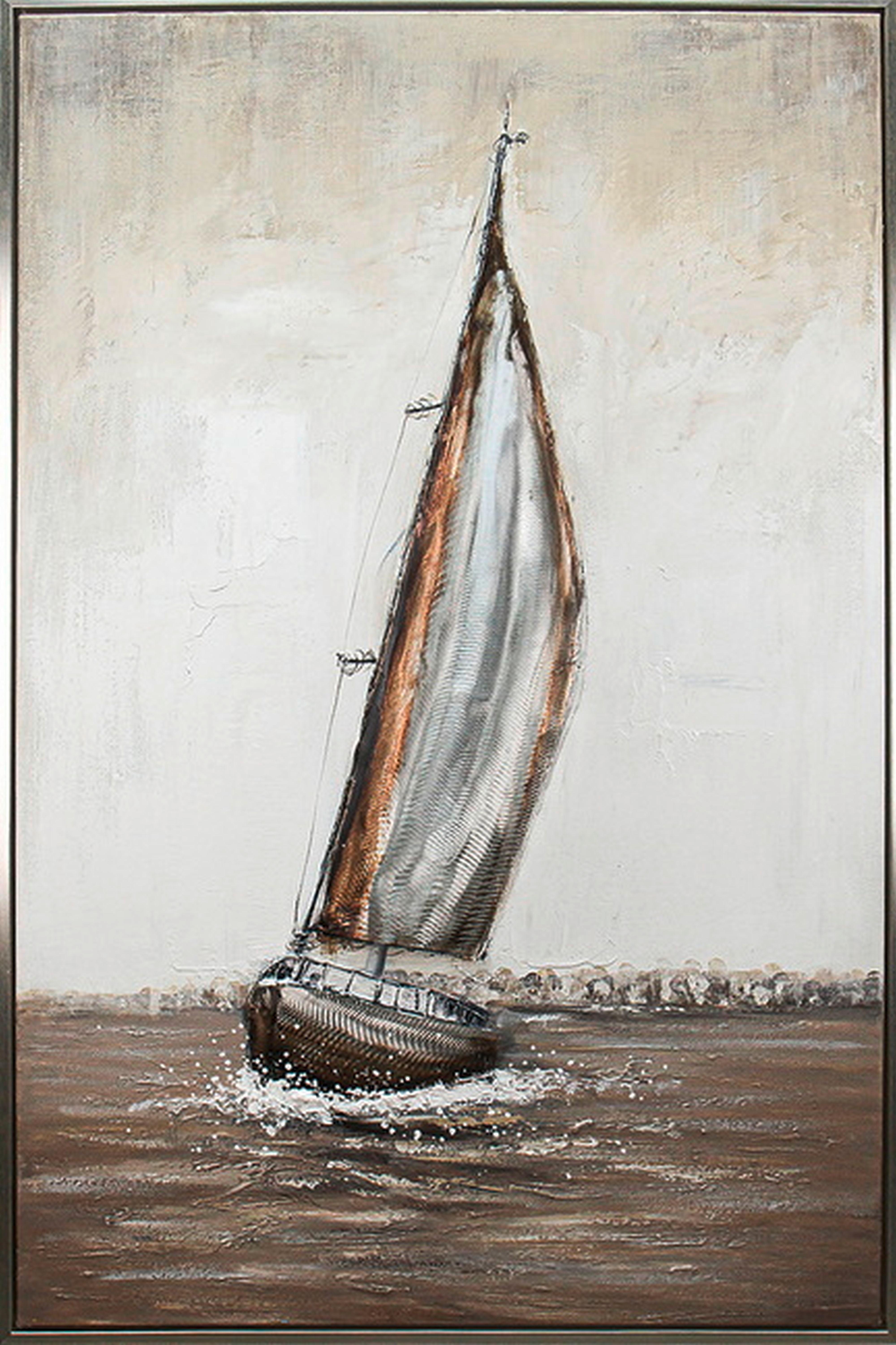 Obraz na plátně 80x120cm - barvy stříbra/vícebarevná, Moderní, kov/kompozitní dřevo (80/120/3,8cm) - Mömax