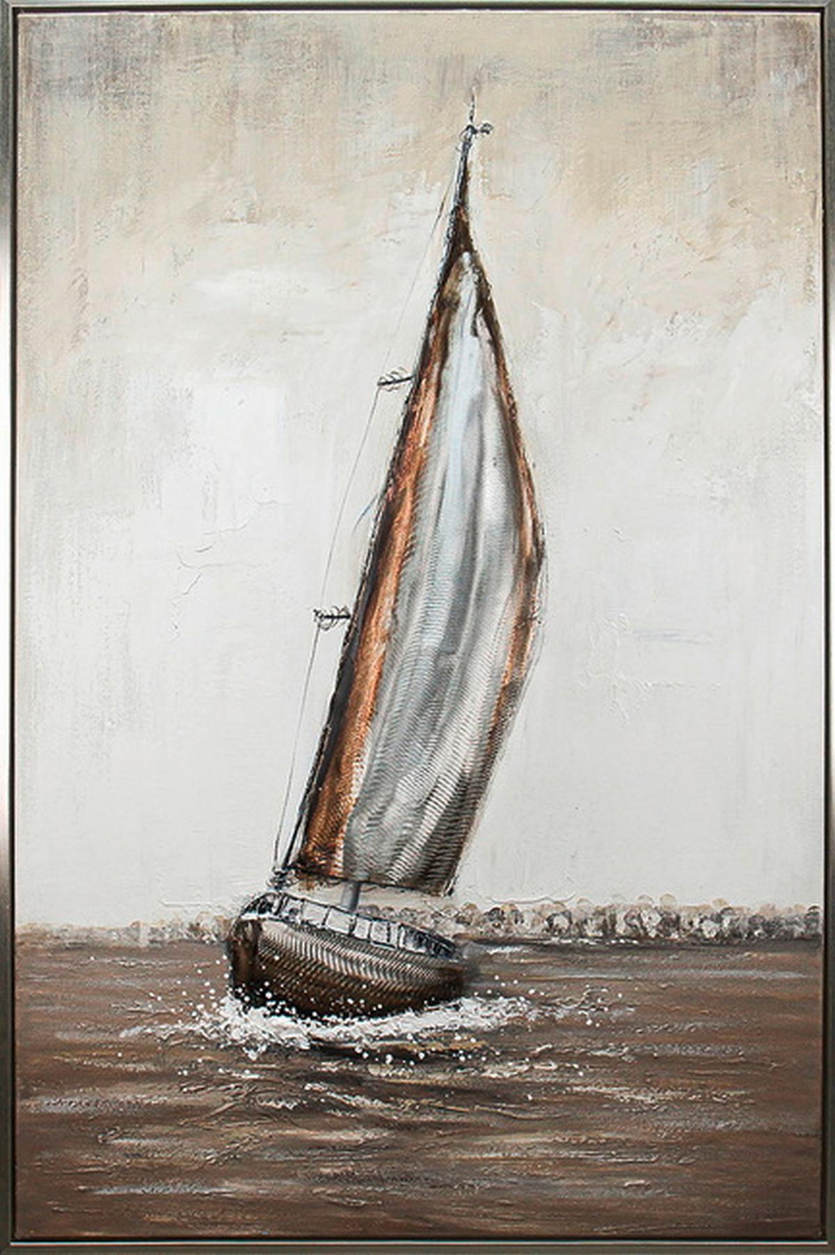 Obraz na plátne 80x120cm - viacfarebná/strieborná, Modern, kov/kompozitné drevo (80/120/3,8cm) - Mömax