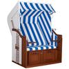 Strandkorb Ostsee Fehmarn Blau, Weiß - Blau/Weiß, Basics, Holz/Kunststoff (124/159/87cm) - Gardenson