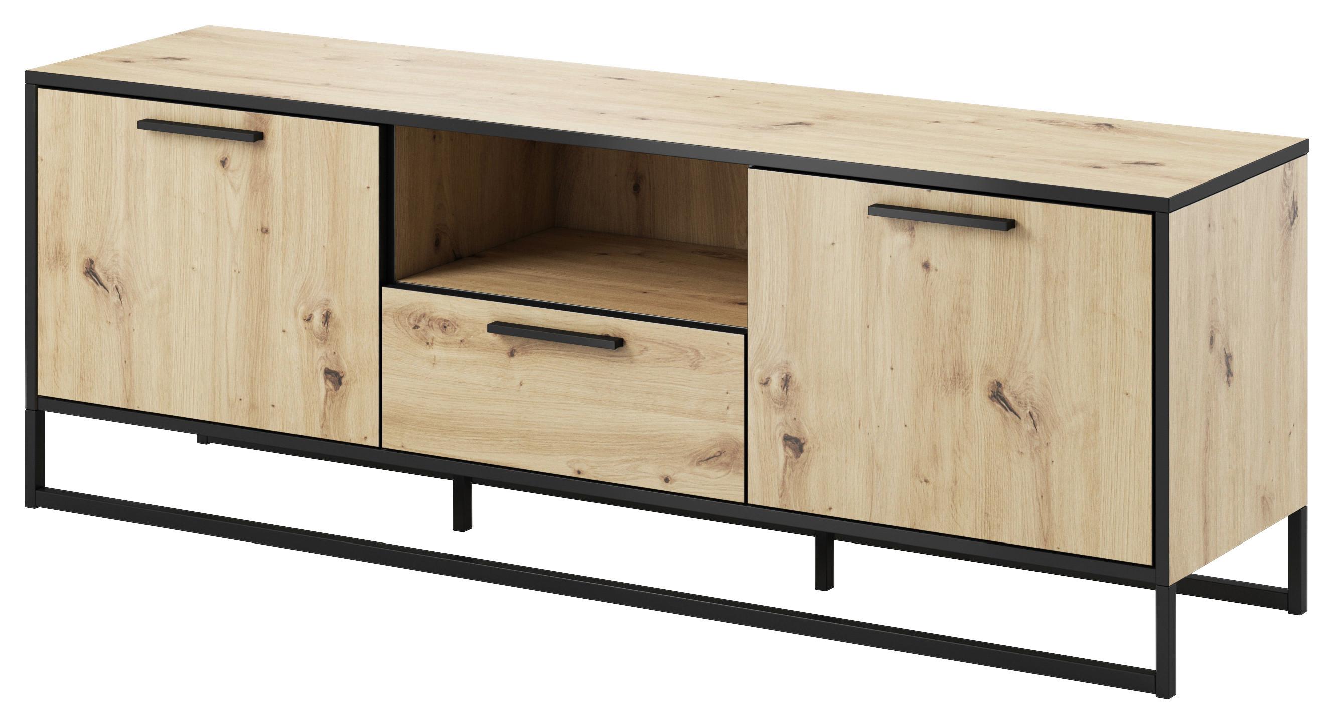 Tv-element Brooklyn 150 Cm Eiche Dekor/anthrazit - Eichefarben/Anthrazit, Basics, Holzwerkstoff (150/53/39cm) - P & B