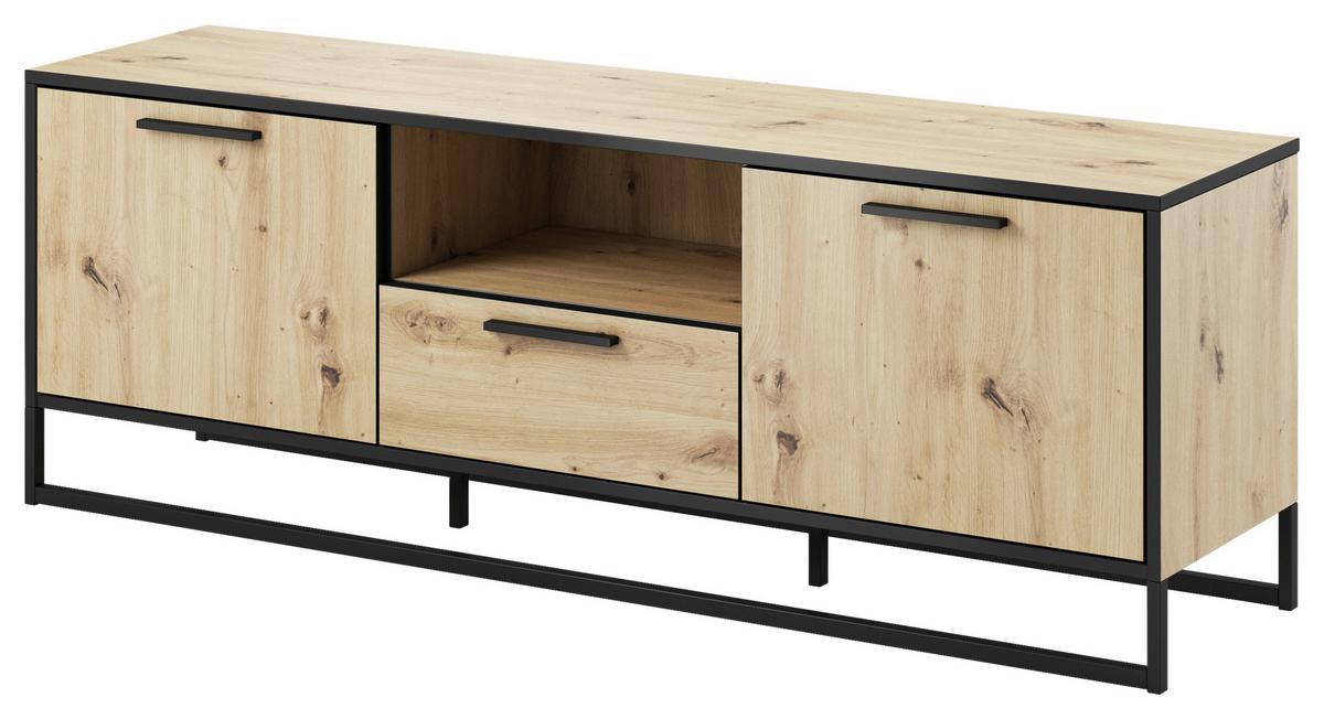 TV-Element Brooklyn 150 cm Eiche Dekor/Anthrazit - Eichefarben/Anthrazit, Basics, Holzwerkstoff (150/53/39cm) - P & B