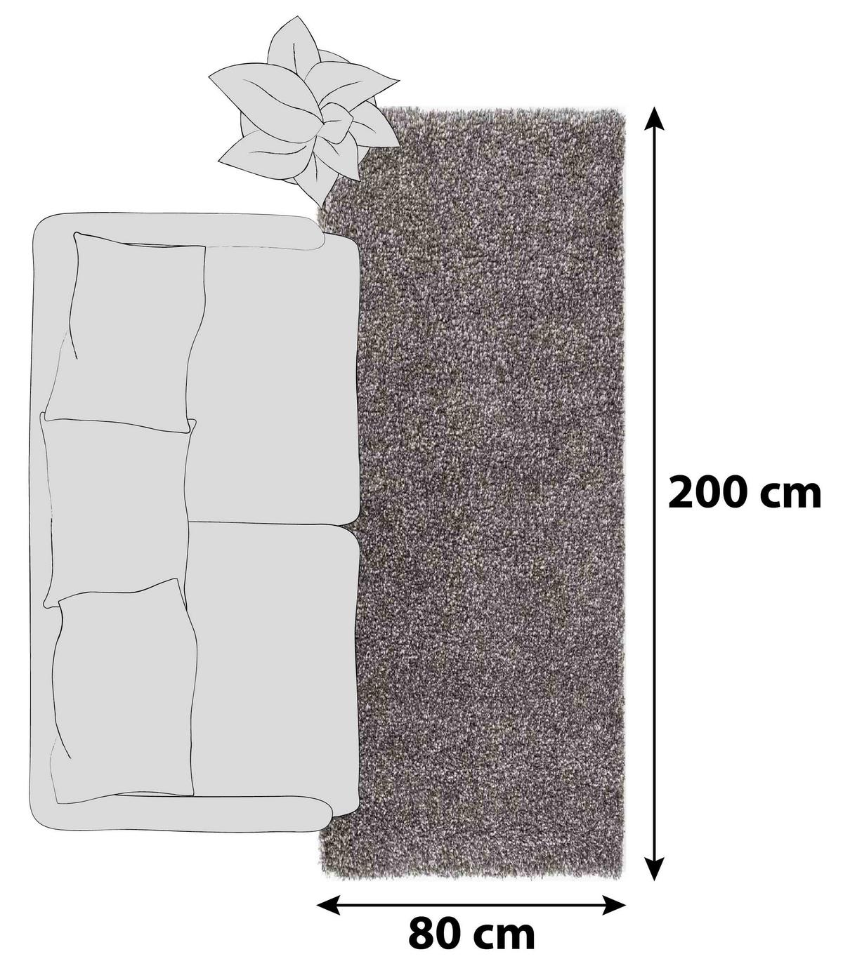 Hochflorteppich Fashion Shaggy Braun 80x200 Cm - Braun, Basics, Textil (80/200cm) - Novel