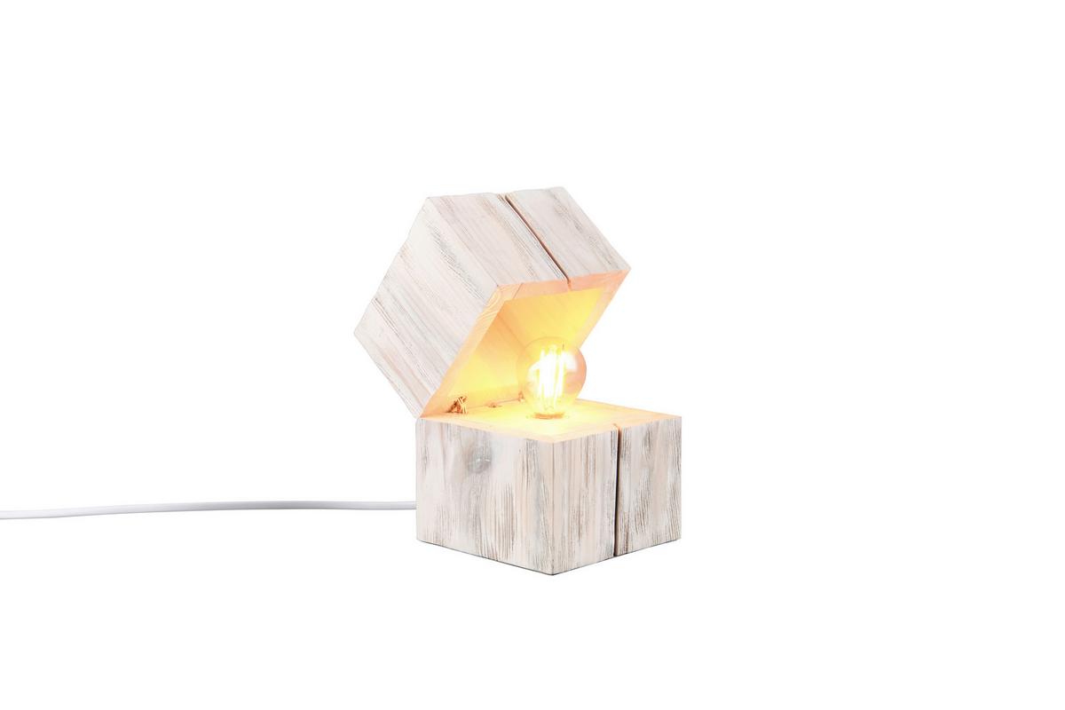 Tischleuchte 514110101 Treasure - Weiß, Trend, Holz (12/12/16cm) - Trio Leuchten