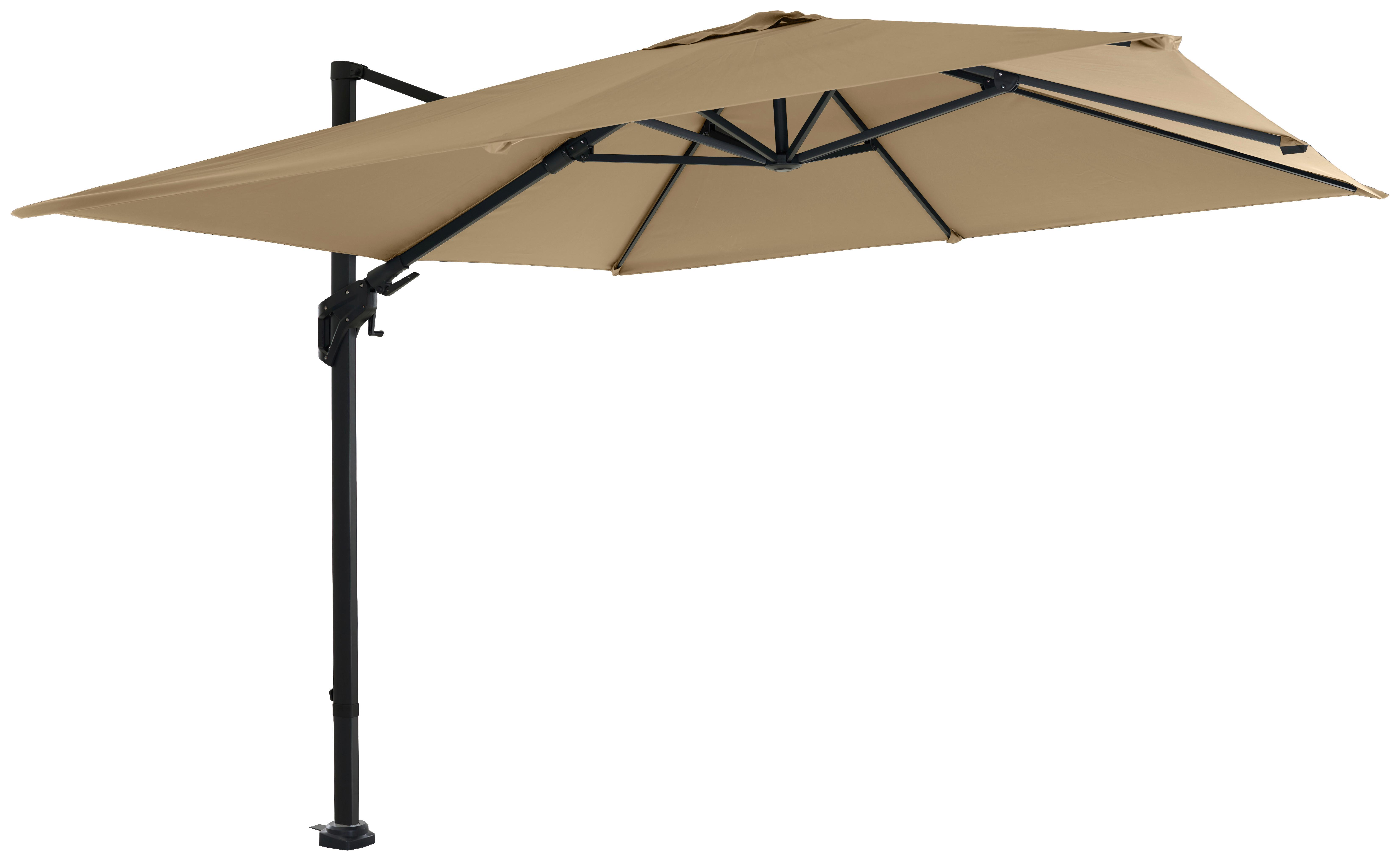 Ampelschirm Bl: 300x300 Cm Mit Schirmständer Anthrazit/taupe